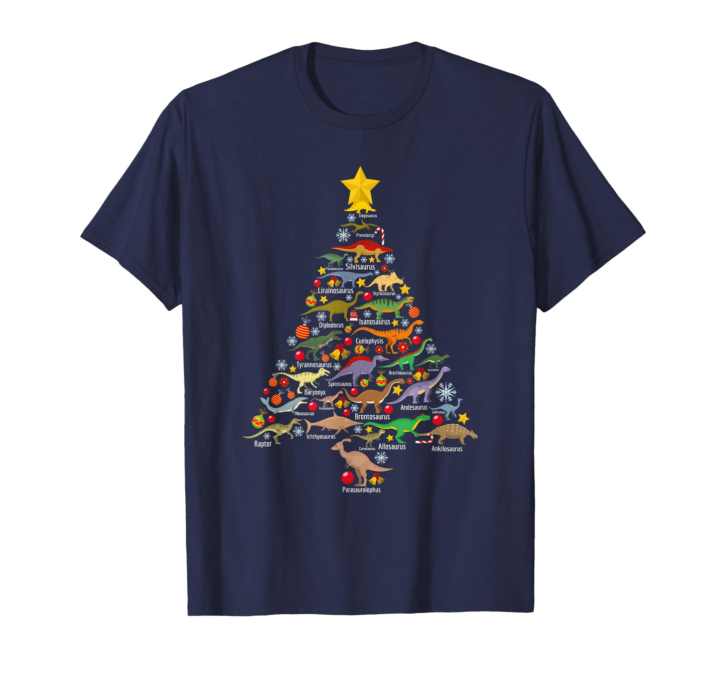 Dinosaur Christmas Tree Dino TRex Paleontologist Xmas Men T-Shirt