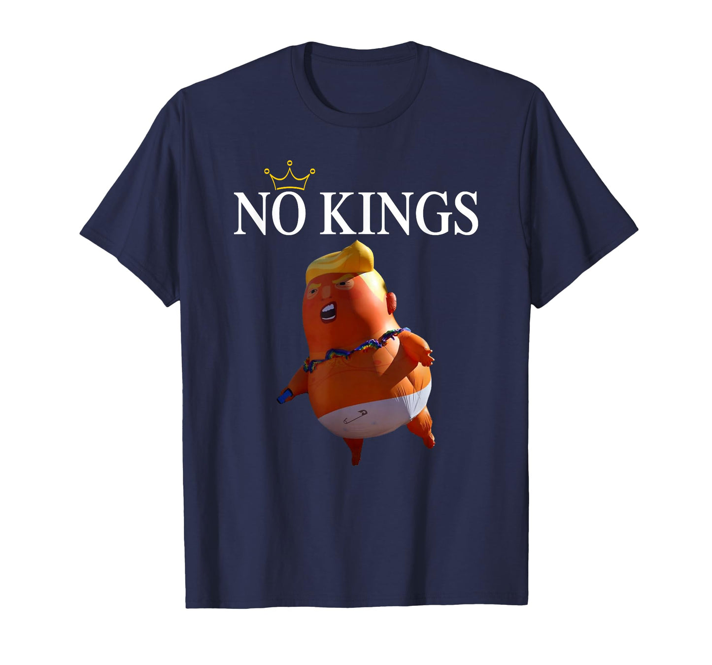 No Kings Patriotic US Flag Funny Not King Humor T-Shirt