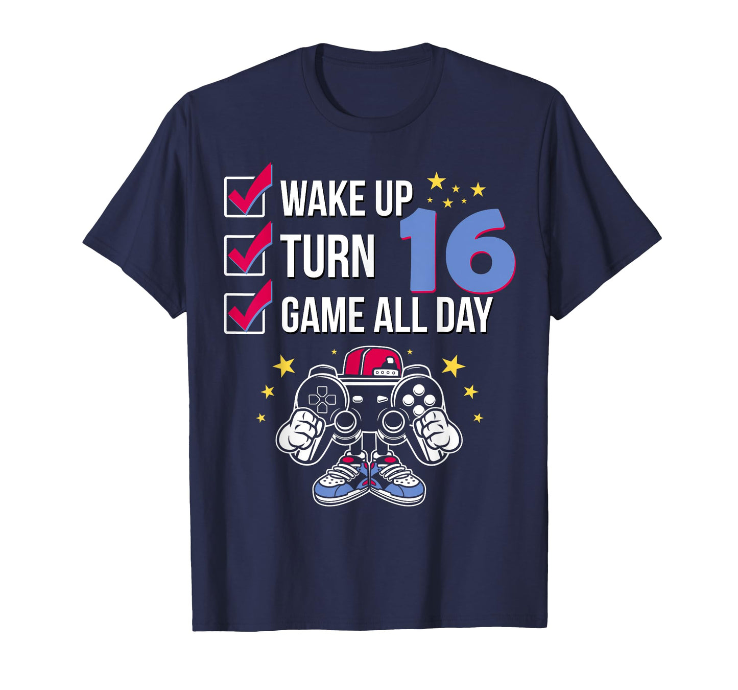 Gamer Birthday Shirt 16 Years Old Level 16 Unlocked Boy Gift T-Shirt