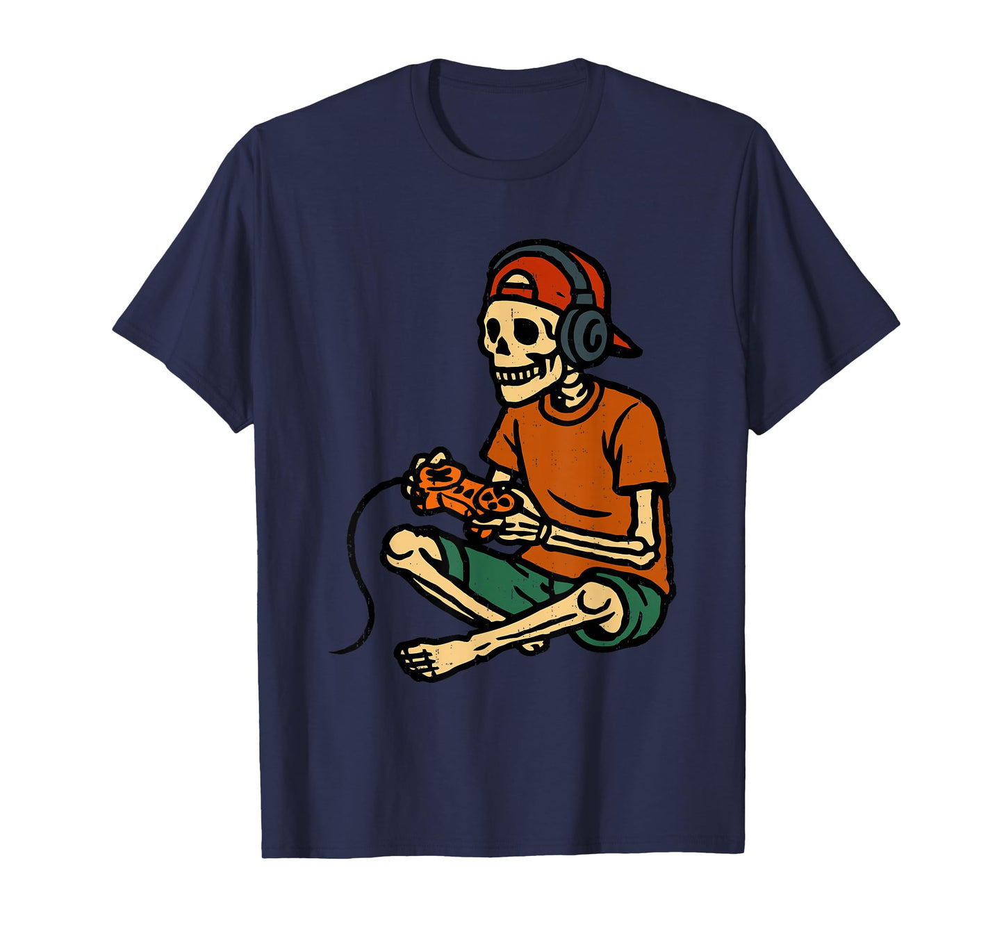 Halloween Skeleton Gamer Video Game Gaming Lovers Spooky T-Shirt