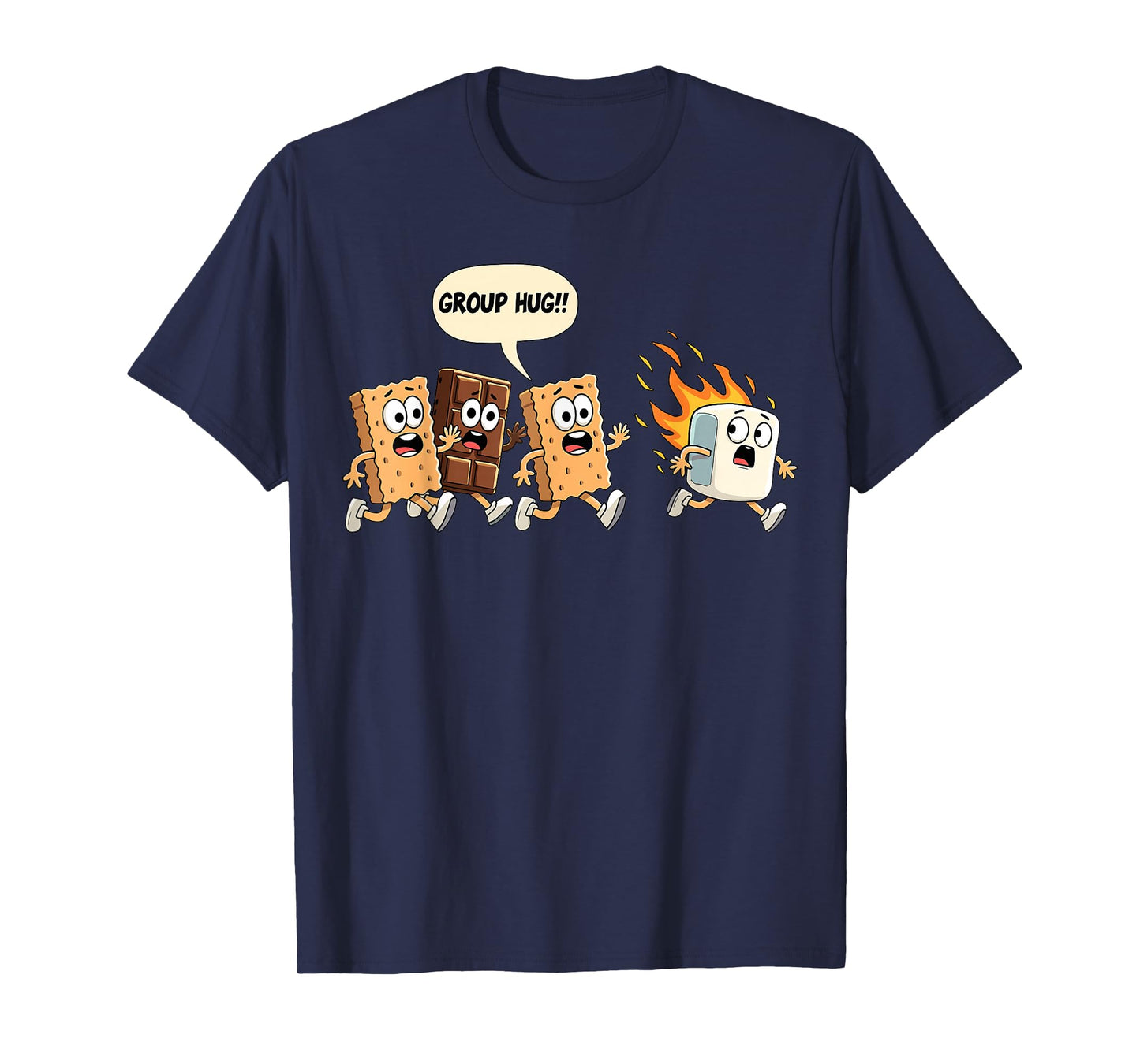 Group Hug Marshmallow Campfire Smores Funny Camping T-Shirt