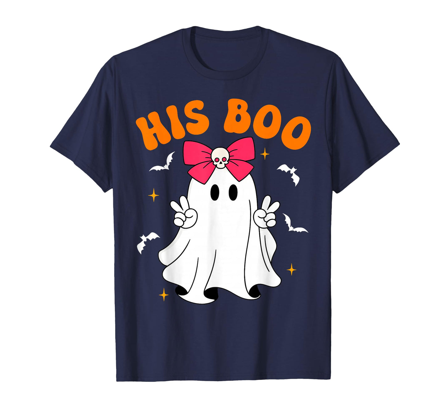 Her Boo & His Boo Funny Matching Halloween Couples T-Shirt