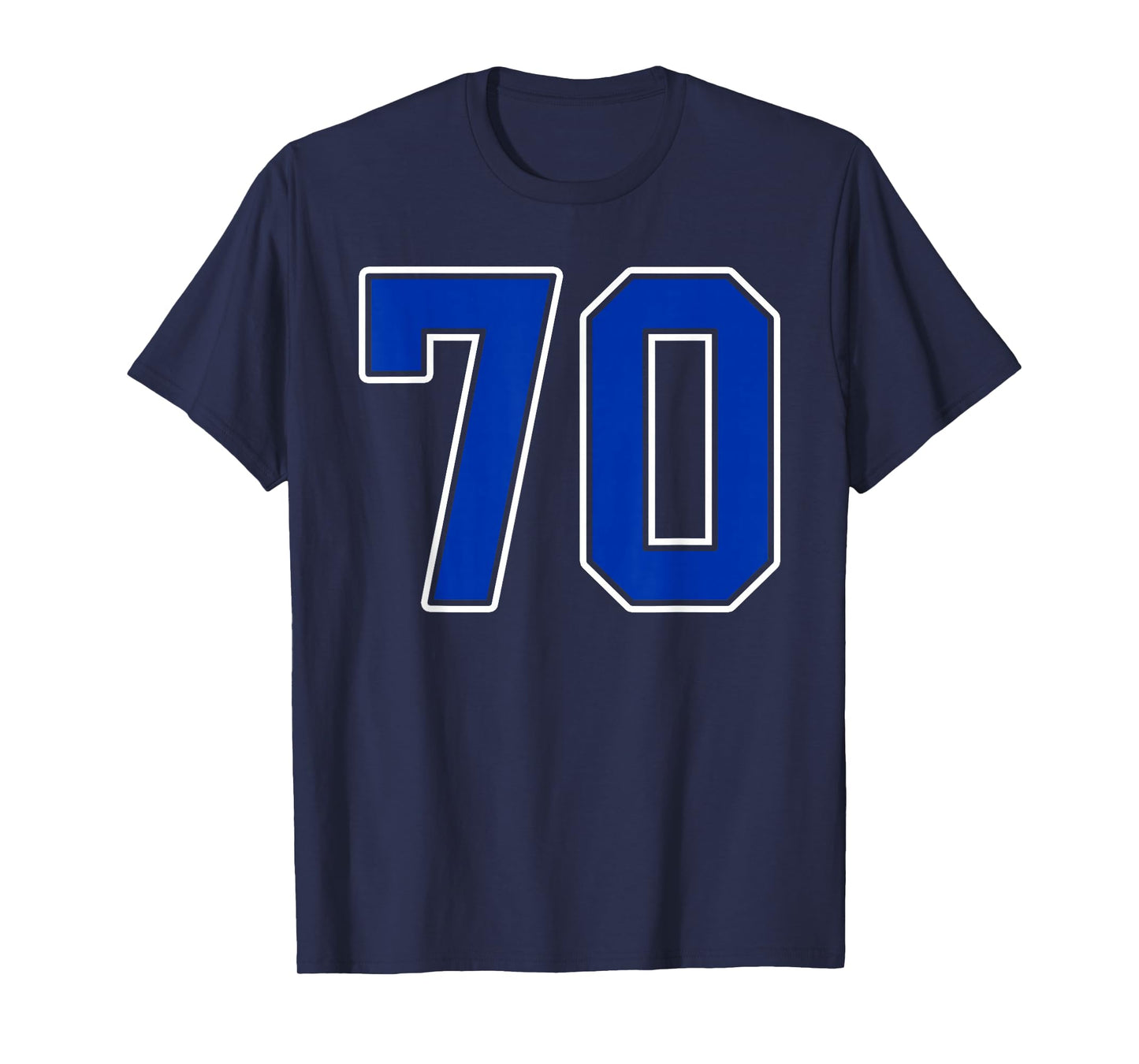 Royal Blue White Number 70 Jersey Player Uniform #70 T-Shirt