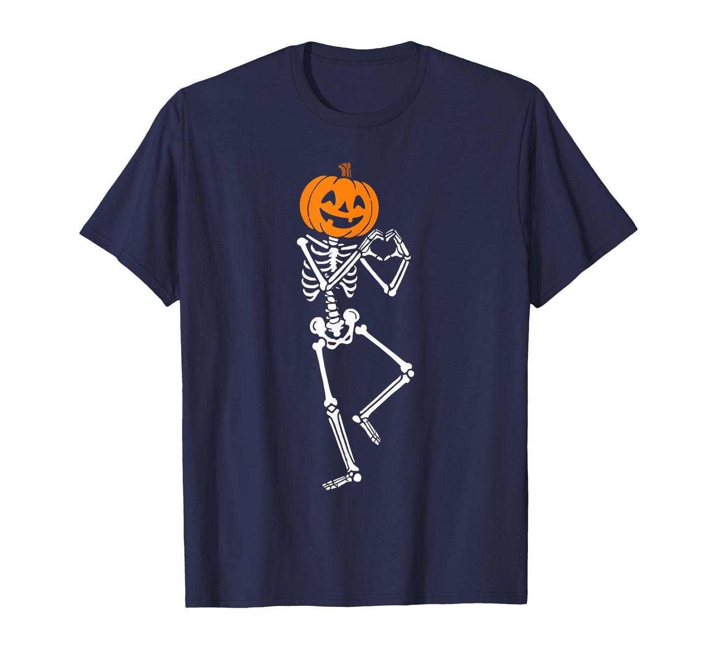 Skeleton Carved Pumpkin Men Women Kids Funny Halloween T-Shirt