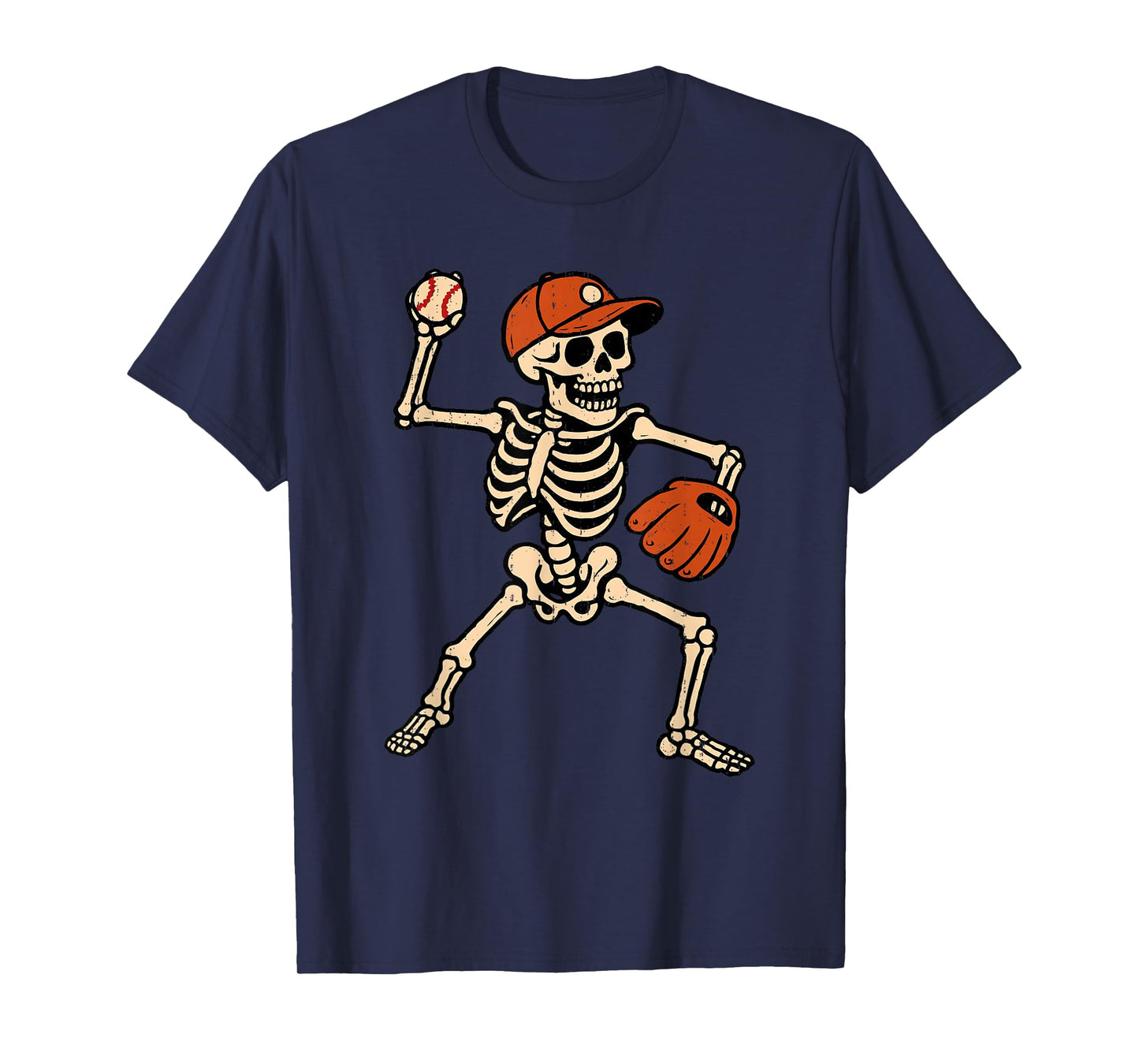 Skeleton Baseball Halloween Costume Pitcher Sport Player T-Shirt