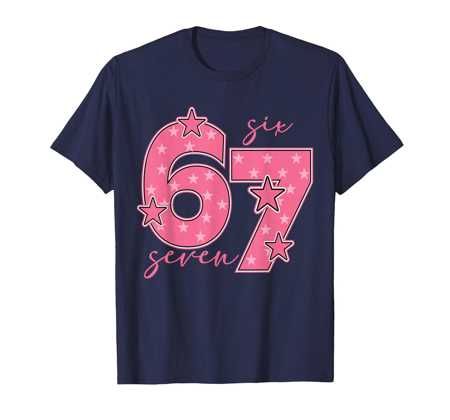 67 Meme Six Seven Gen Alpha Slang Cute Pink 6 7 Girls T-Shirt