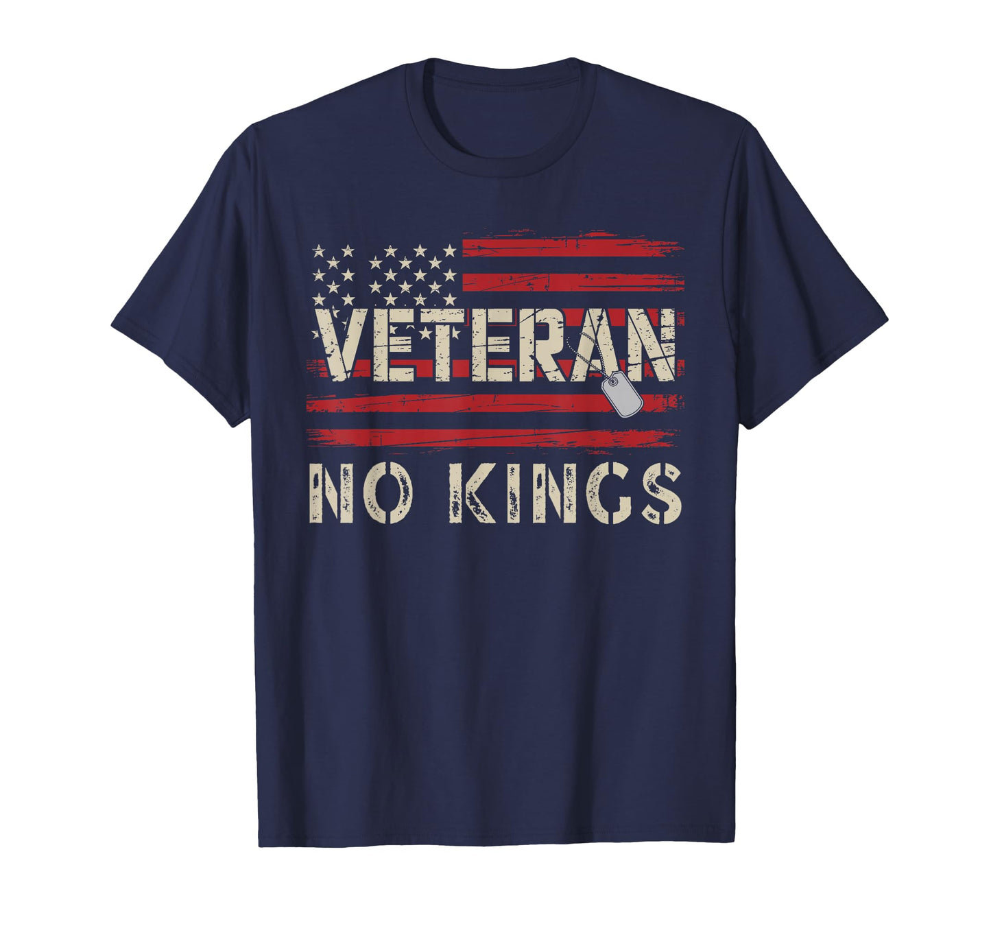 Veterans Protest No Kings Vintage American Flag Patriotic T-Shirt