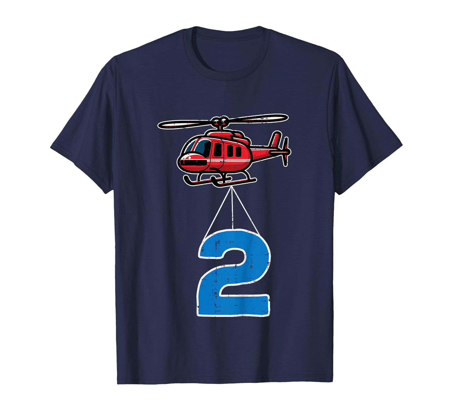 Kids 2nd Birthday Helicopter 2 Two Year Old Bday Toddler Boys Kid T-Shirt
