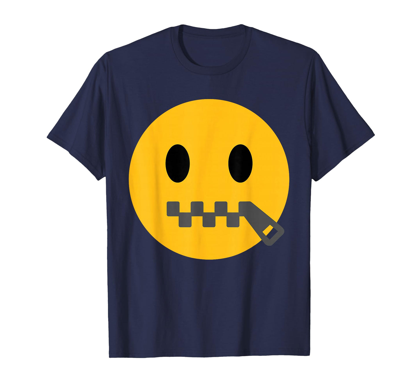 Funny Emoticon Zipper-Mouth Face Lips Sealed T-Shirt