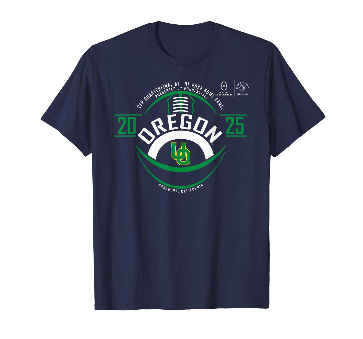 Oregon Ducks Rose Bowl CFP 2024-2025 Football Black T-Shirt