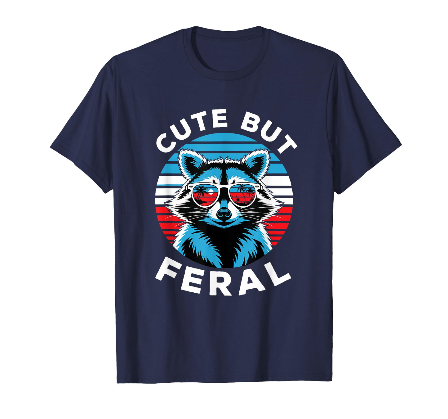 Colorful Racoon With Sunglasses Racoon Funny 4Th Of July T-Shirt