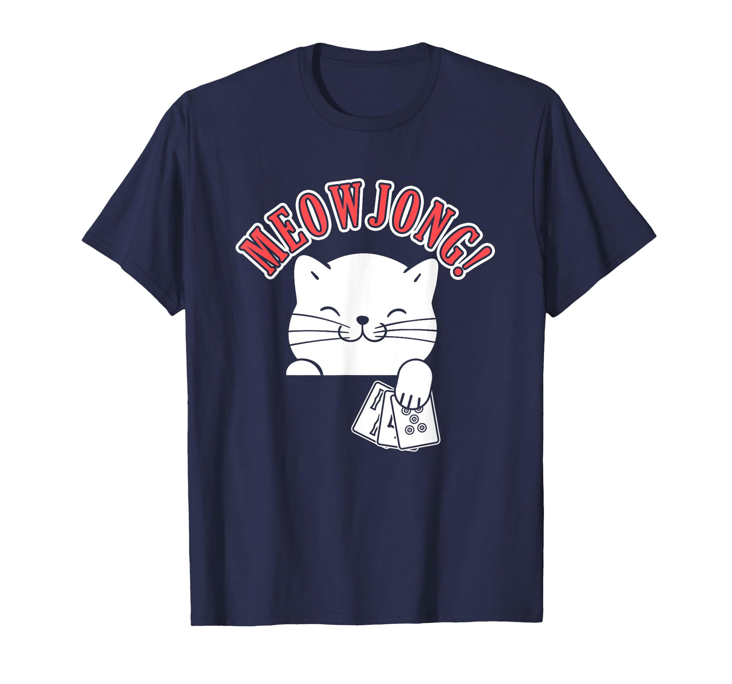 Mahjong Cat Player China Board Game Mah-Jongg Solitaire Men Women T-Shirt