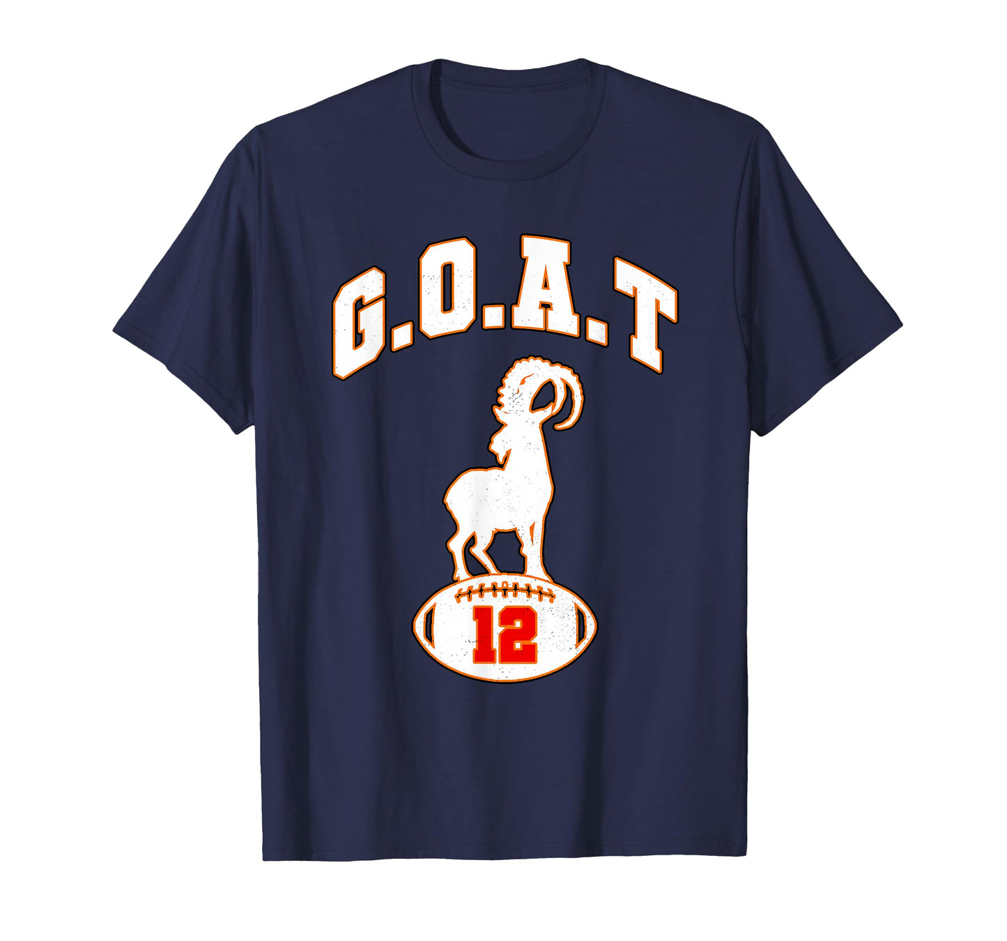 Vintage Distressed GOAT 12 Football T-Shirt