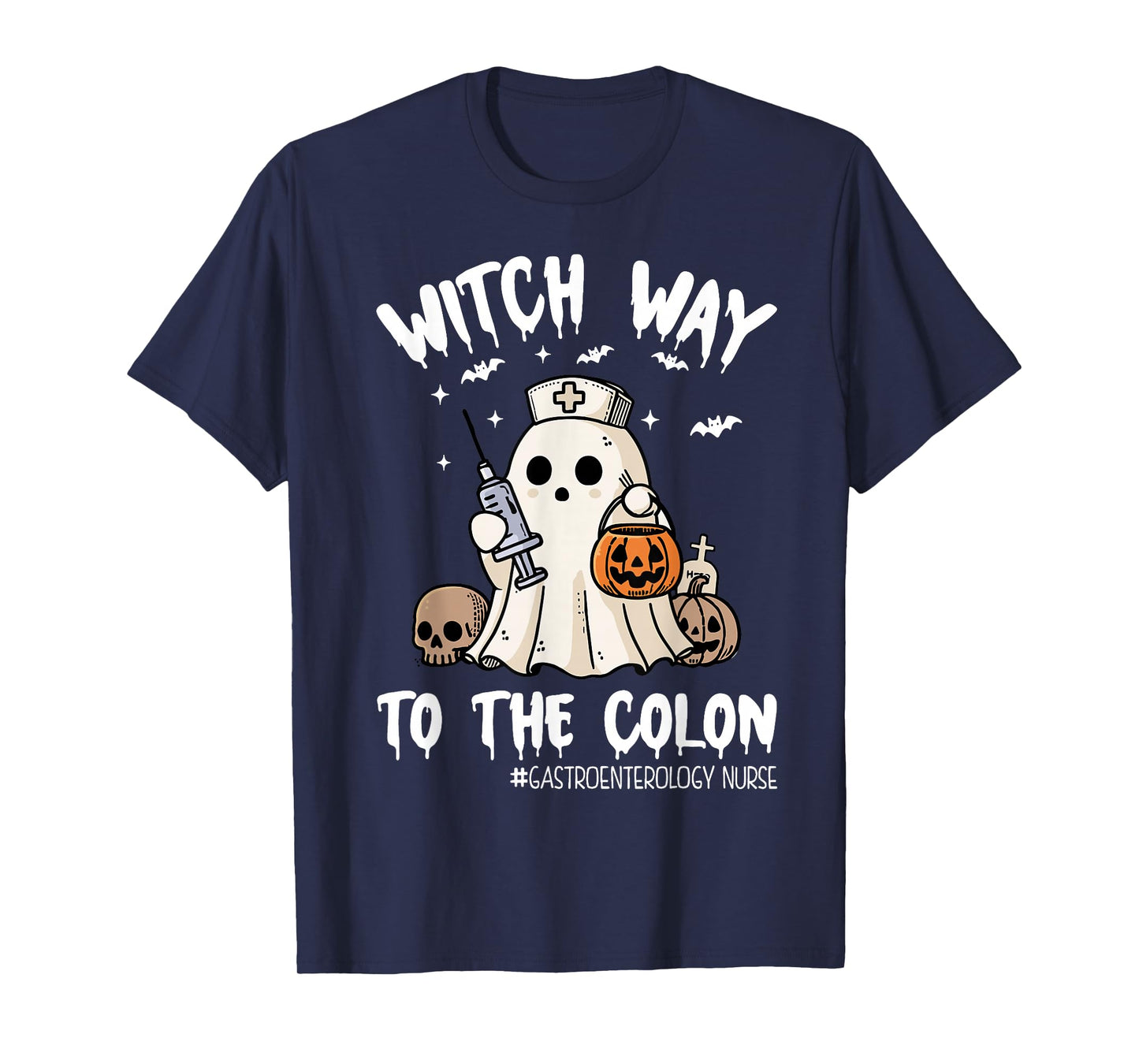 Gastroenterology Nurse Halloween Endo Nurse Ghost Endoscopy T-Shirt