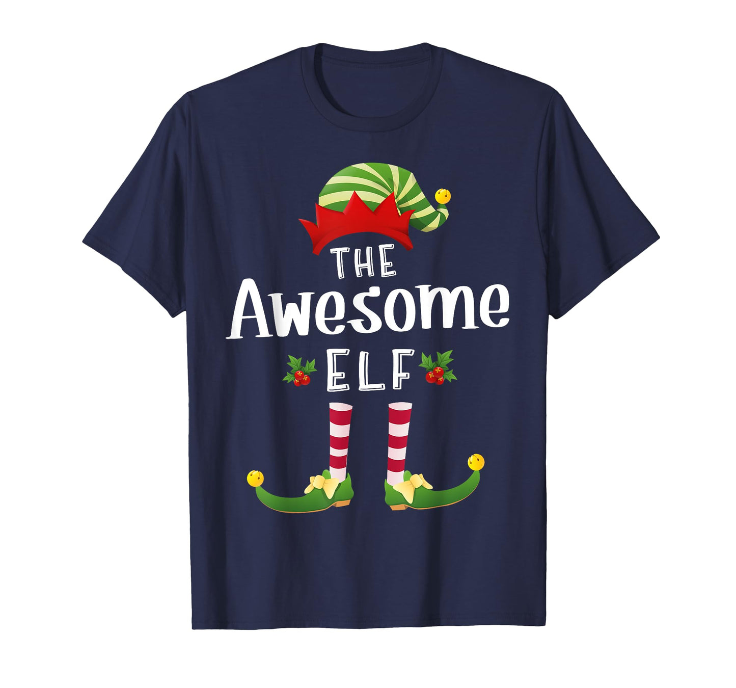 Awesome Christmas Elf Matching Pajama X-Mas Party T-Shirt