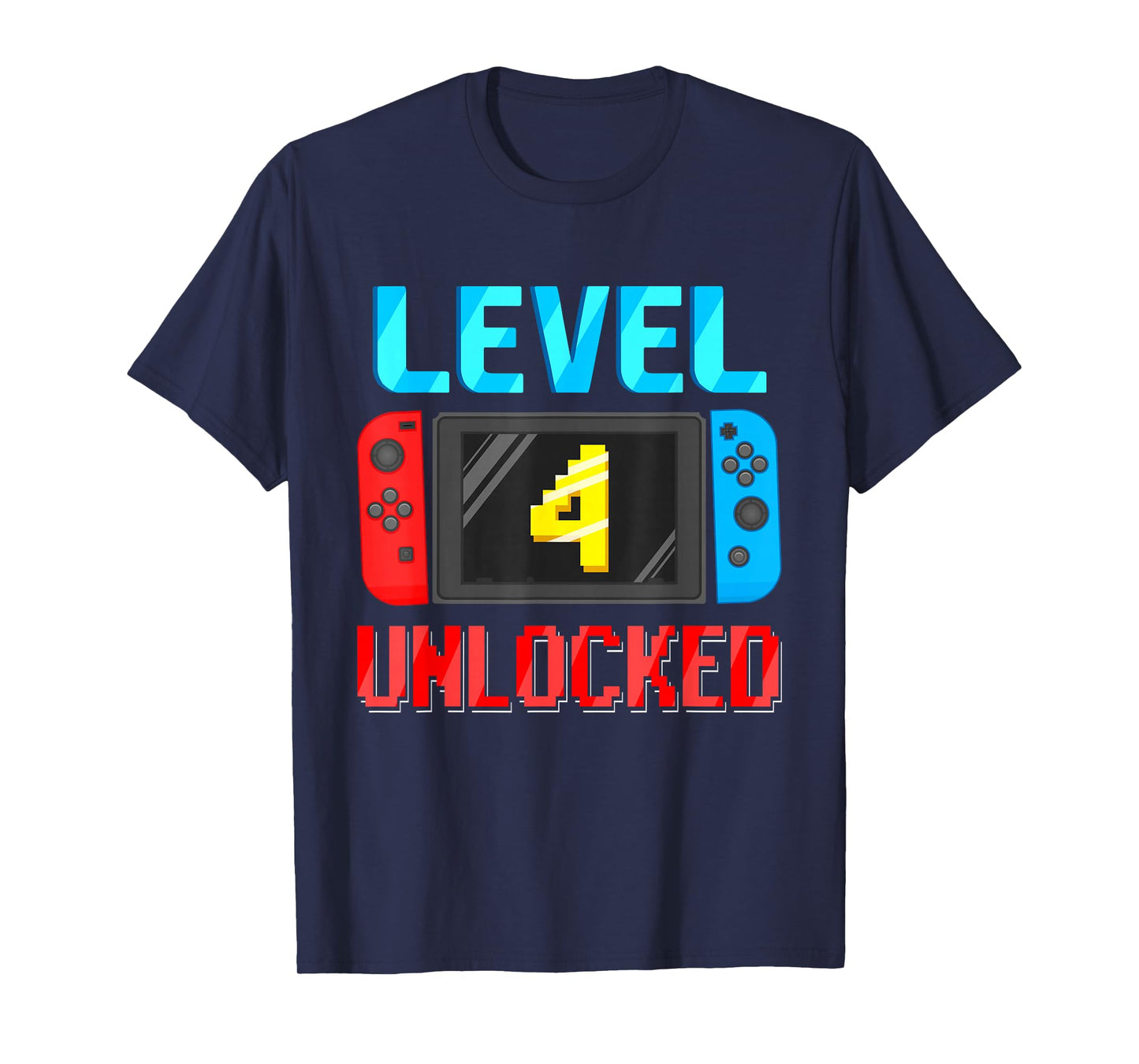 Level 4 Unlocked Birthday Video Gamer 4th Birthday Party T-Shirt