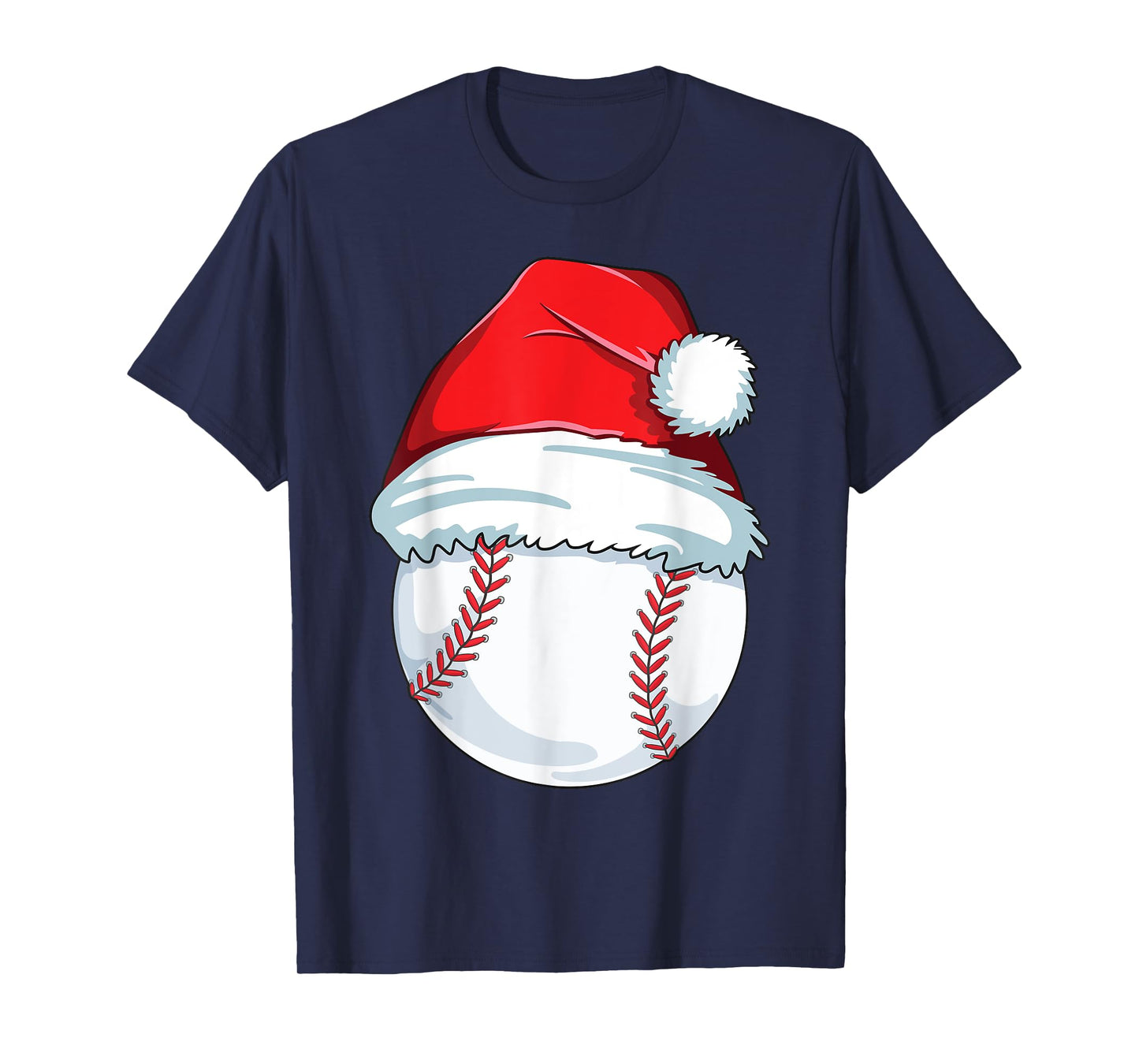 Christmas Baseball Xmas Santa Hat Ball Kids Boys Men T-Shirt
