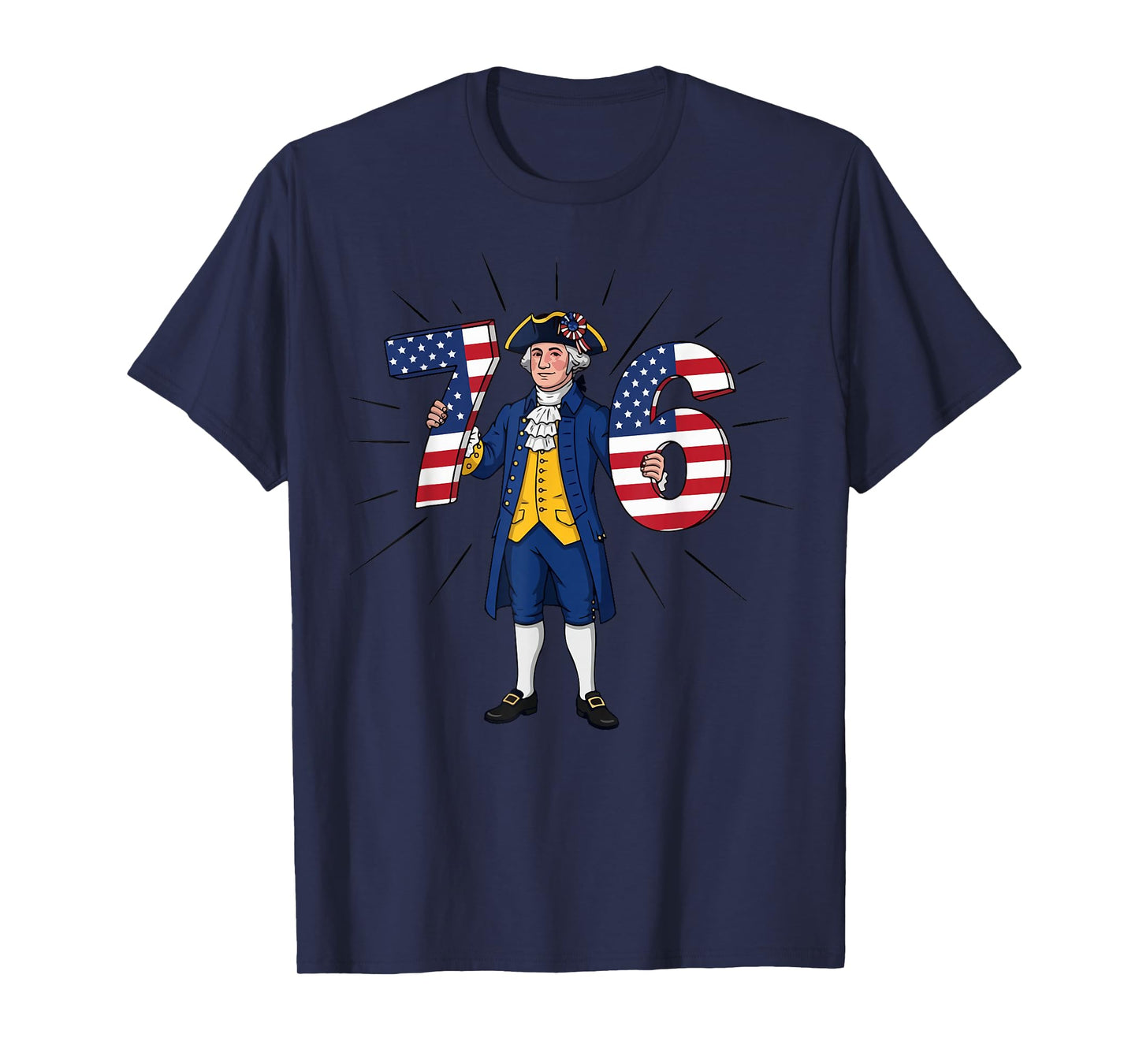 6-7 7-6 George Washington Six Seven American Flag T-Shirt