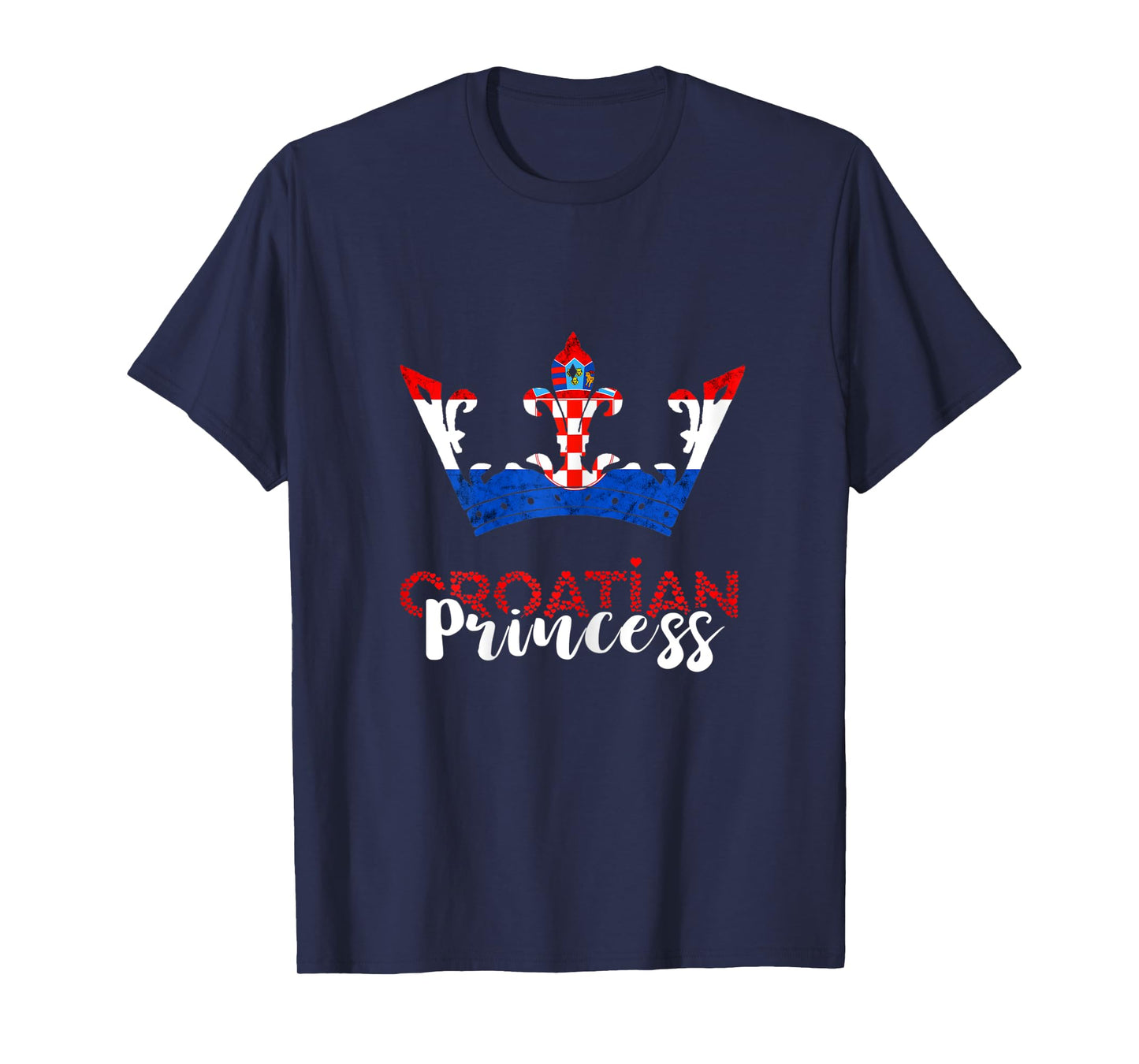 Croatian Princess Crown Croatia Croatian Flag Croatian Pride T-Shirt