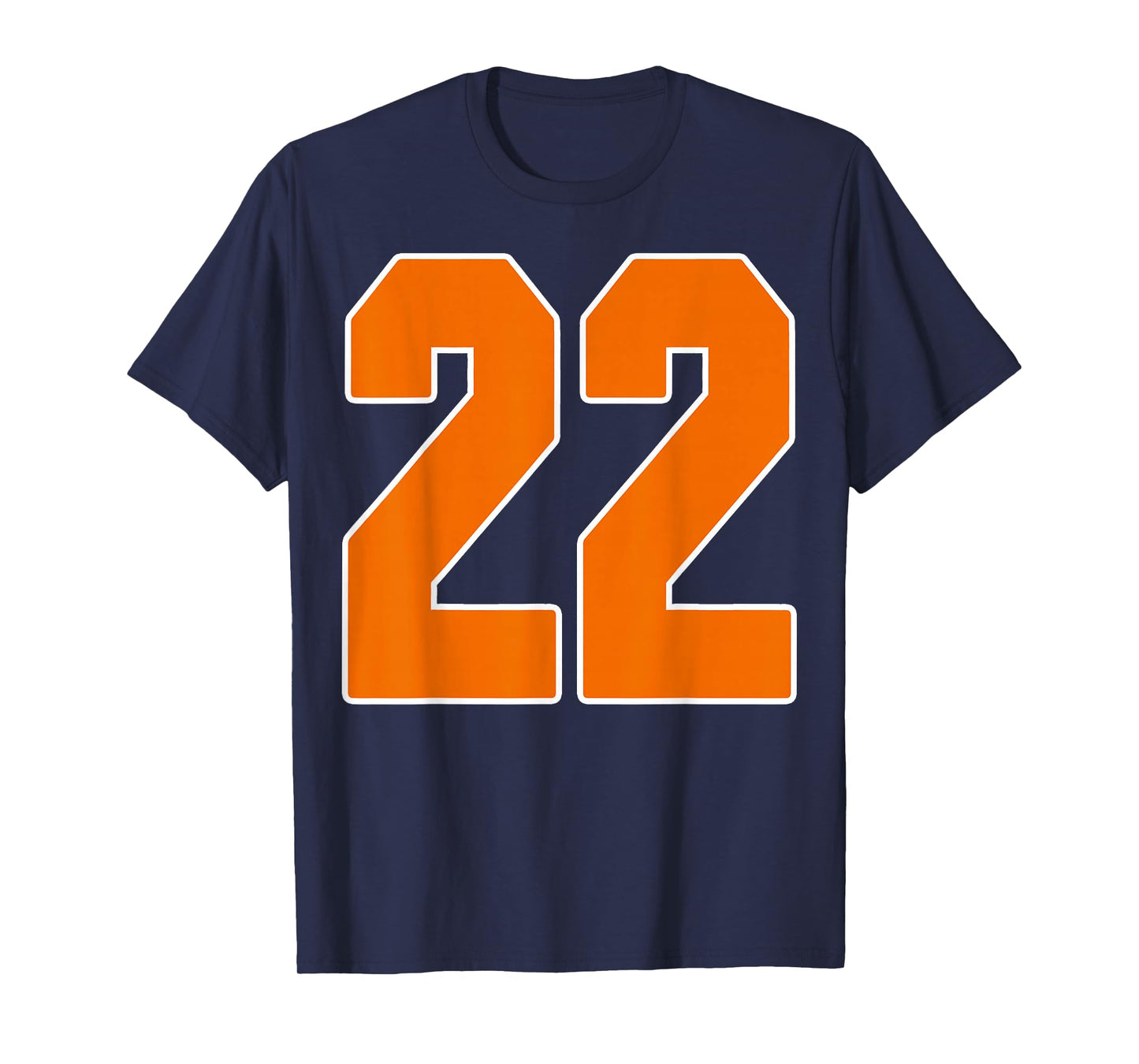 Orange Sports Number 22 Jersey Uniform Player Fan T-Shirt