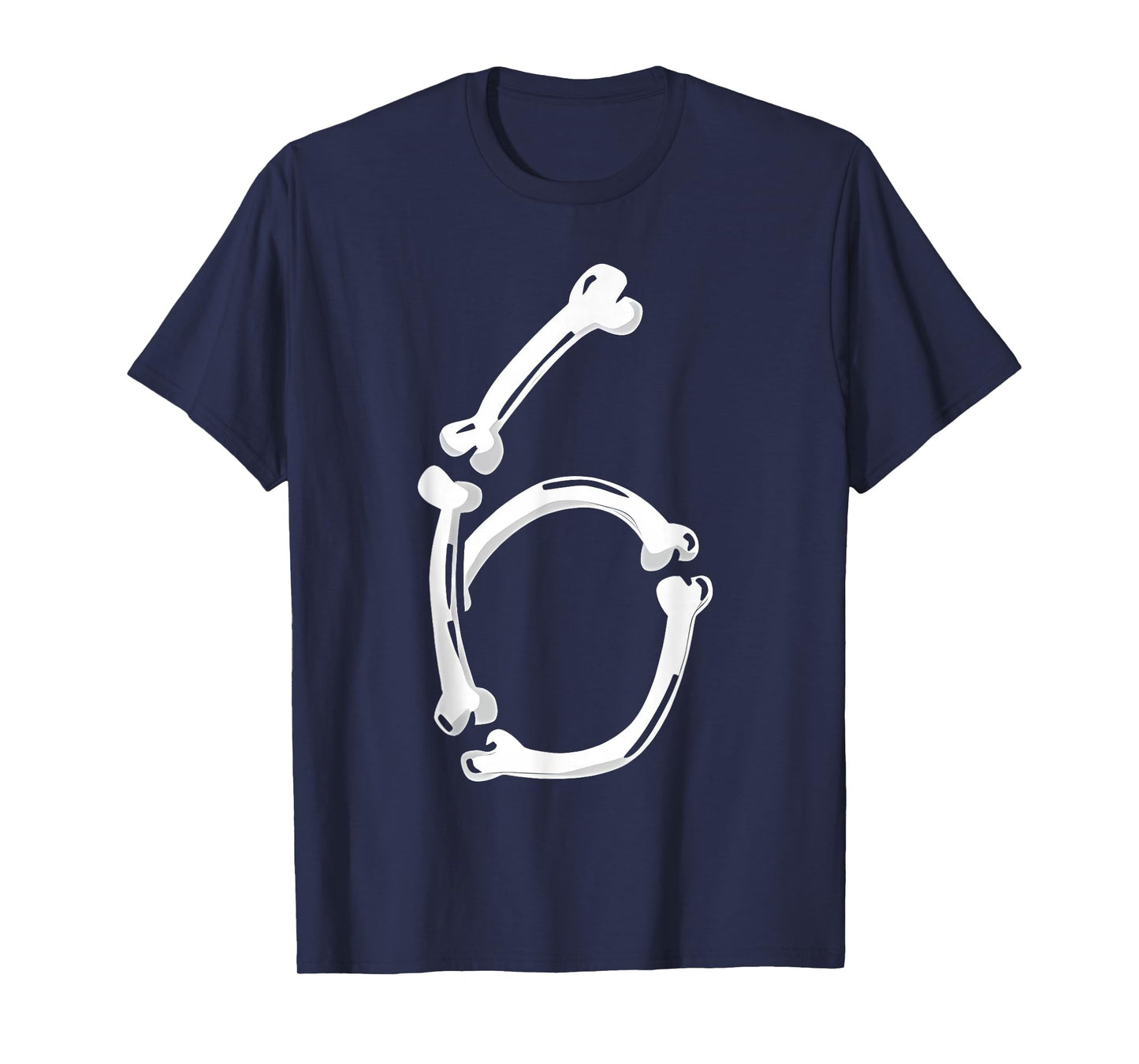 Skeleton Bone Number 6 Creepy Number 67 Six Seven Funny Meme T-Shirt