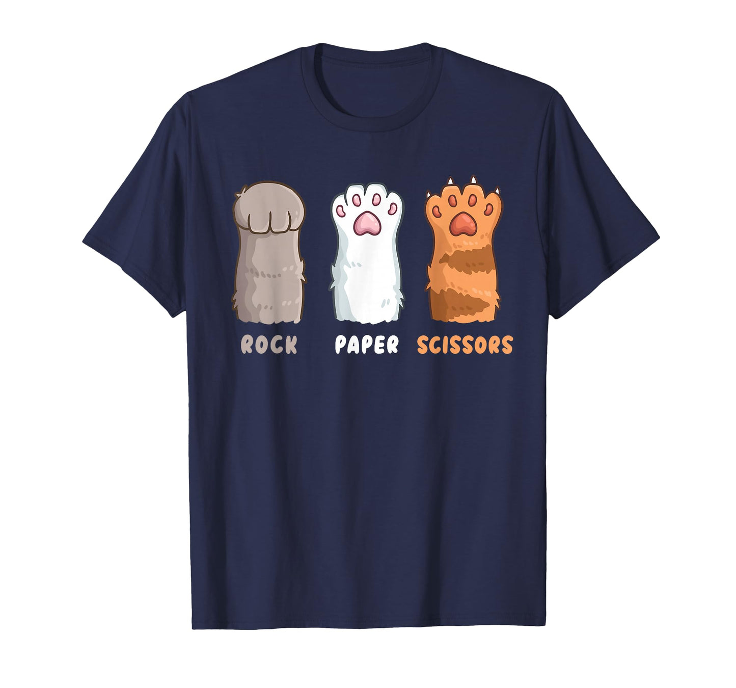 Cat Lover Cat Owner Funny Cat Rock Paper Scissors T-Shirt