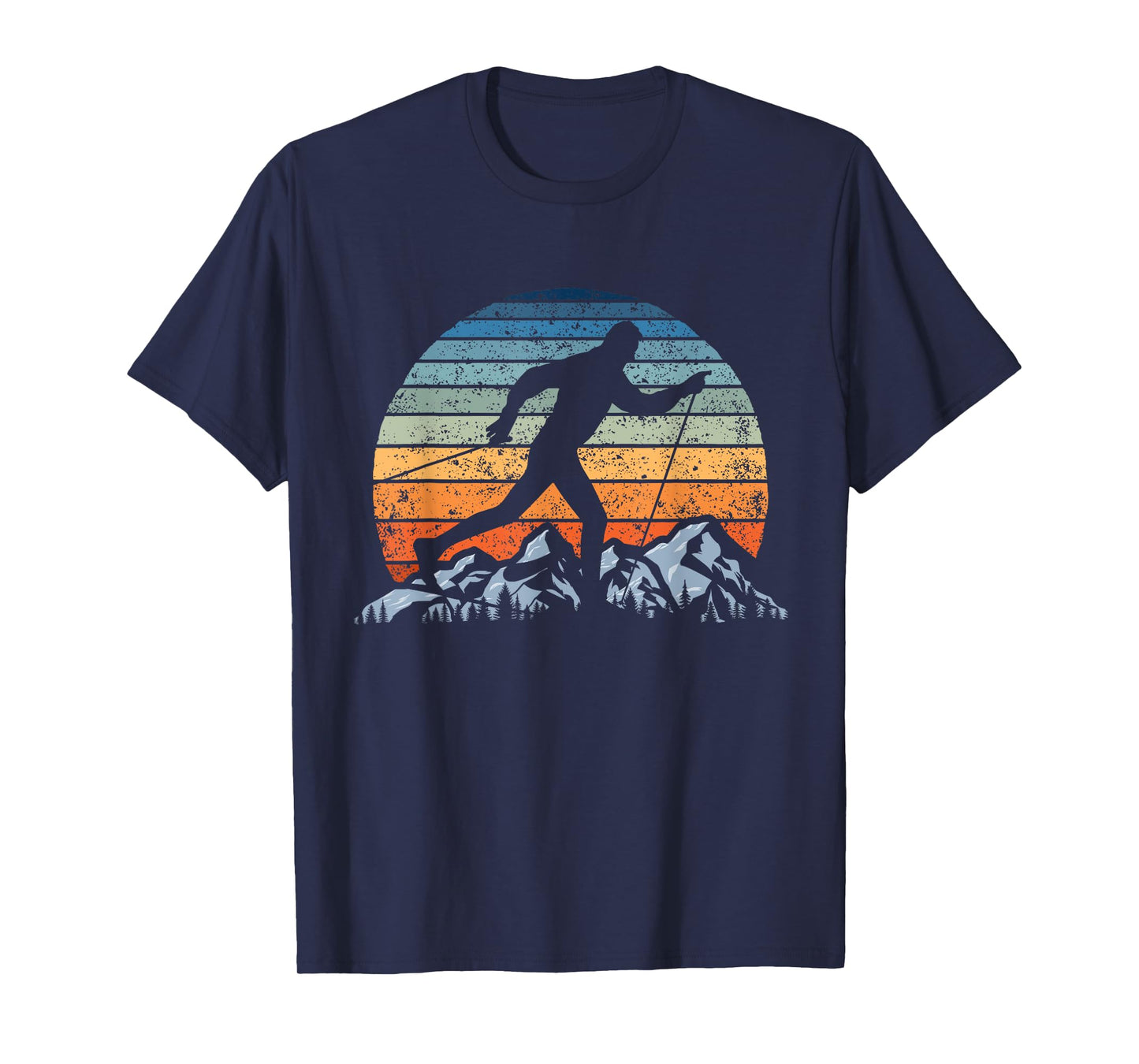 Winter Sports Vintage Sunset Cross-Country Skiing T-Shirt