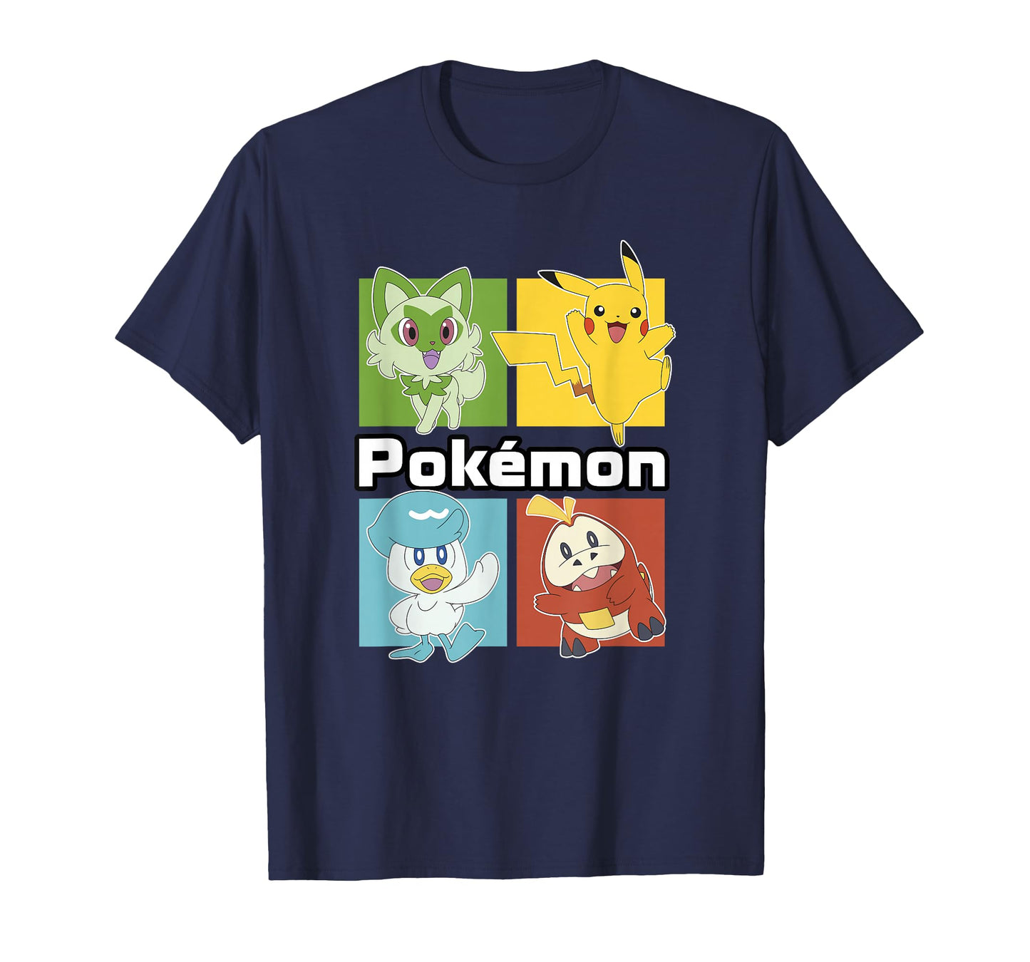 Pokémon Group Shot Starters Boxed Up Portrait T-Shirt