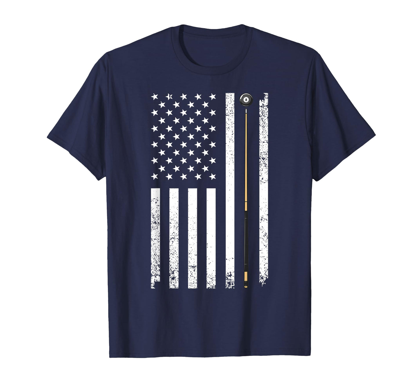 Funny US Flag Billiards Design For Men Women Billiard Player T-Shirt