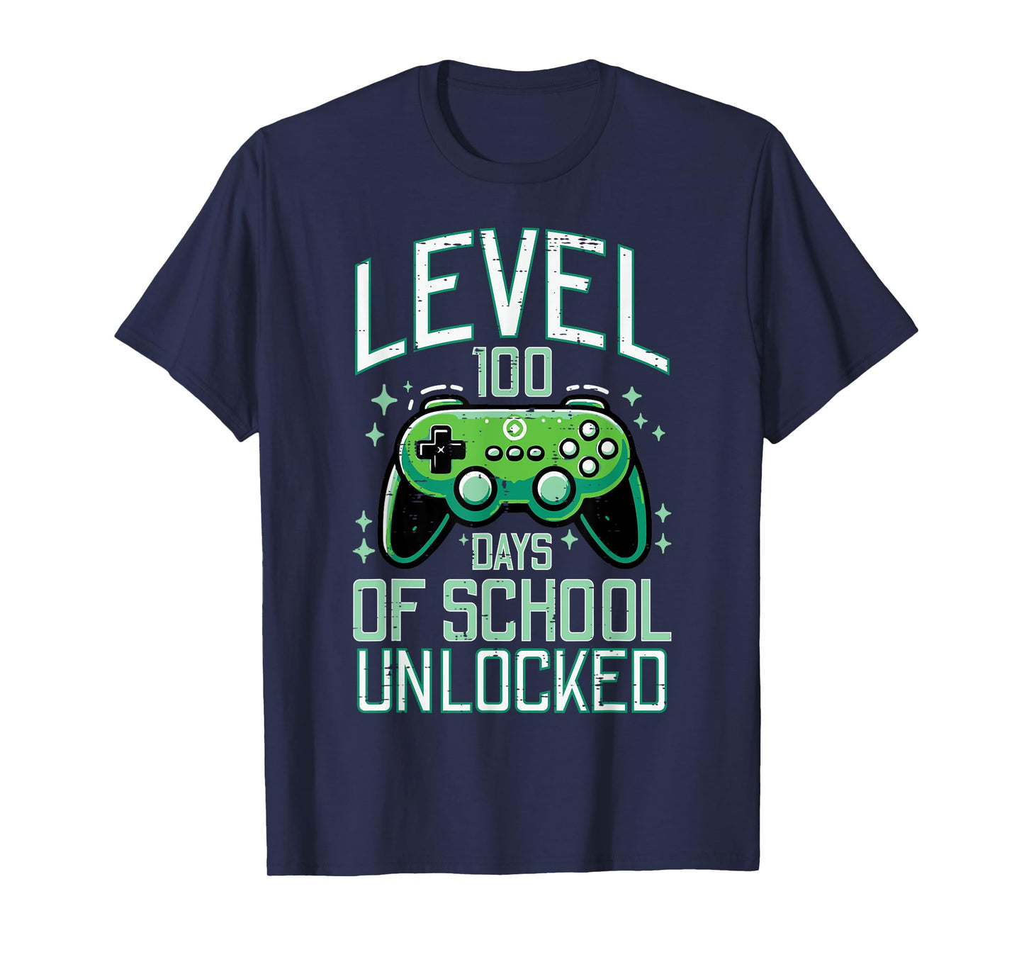 Level 100 Days School Unlocked 100th Day Gamer Men Boys Kids T-Shirt