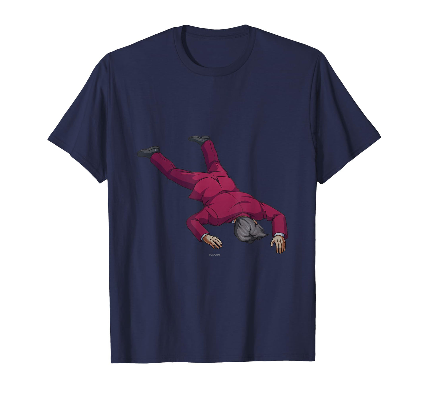 Capcom Ace Attorney Investigations Collection Faceplant Edgeworth Unisex T-Shirt - Black, Small