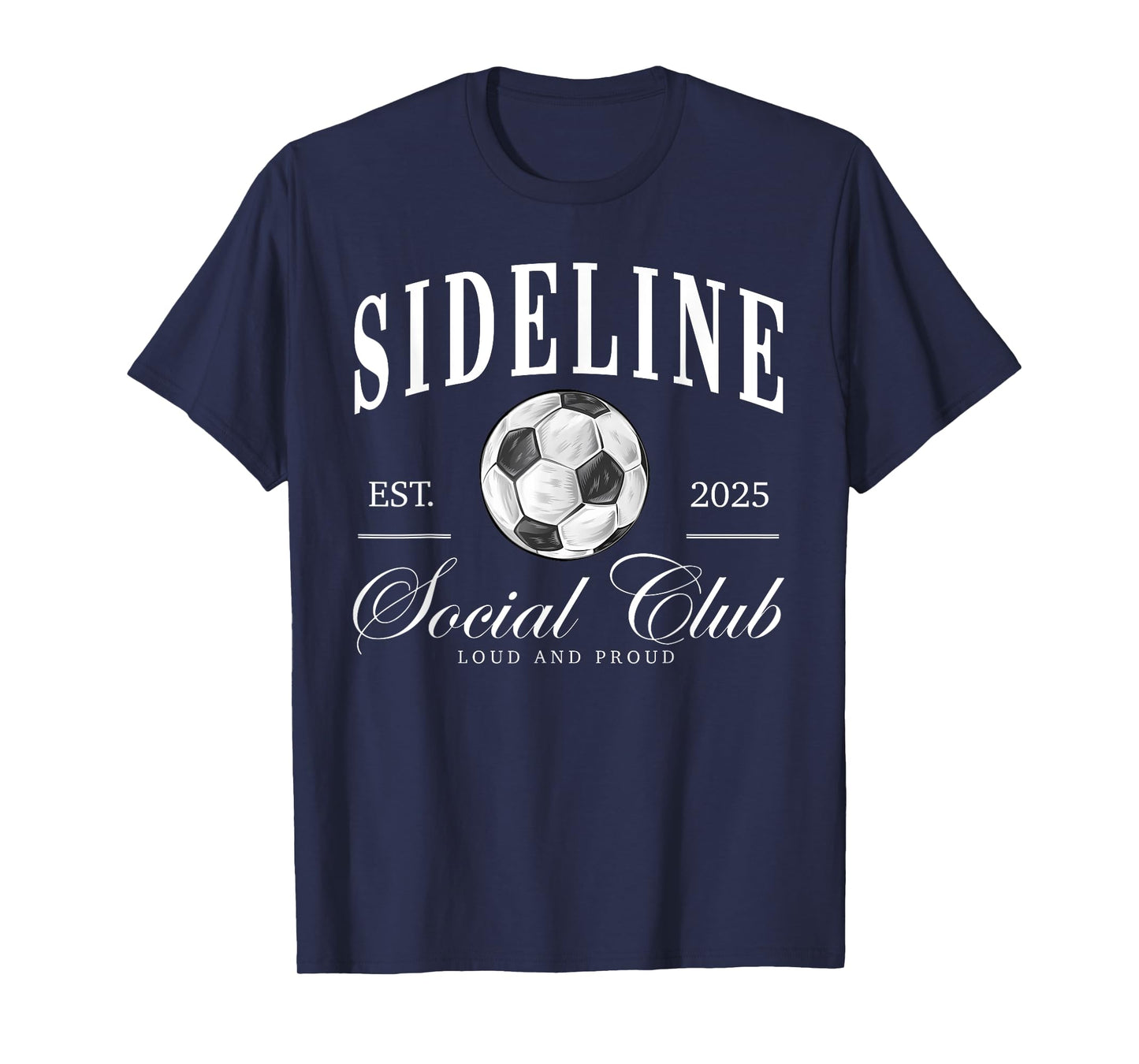 Women Sideline Social Club Soccer Mom Game Day Mothers Day T-Shirt