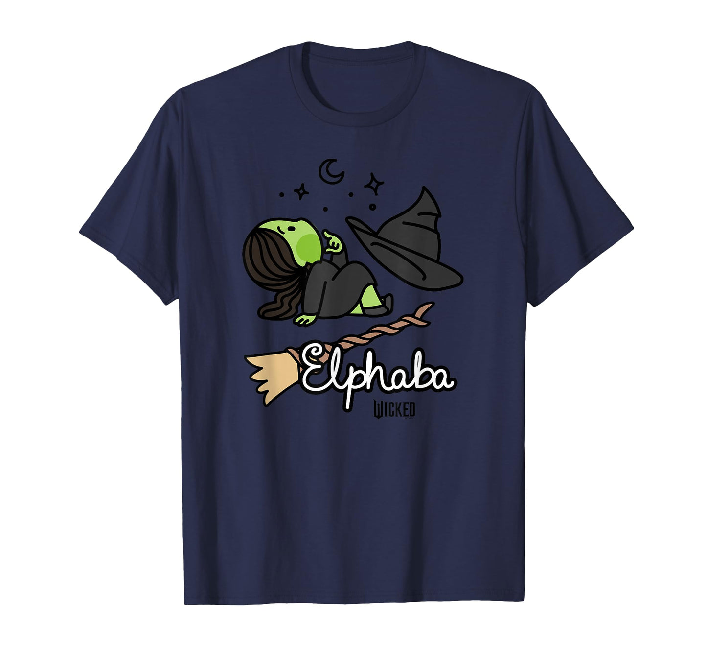 Wicked Logo Elphaba Daydreaming Playful Cartoon Style T-Shirt