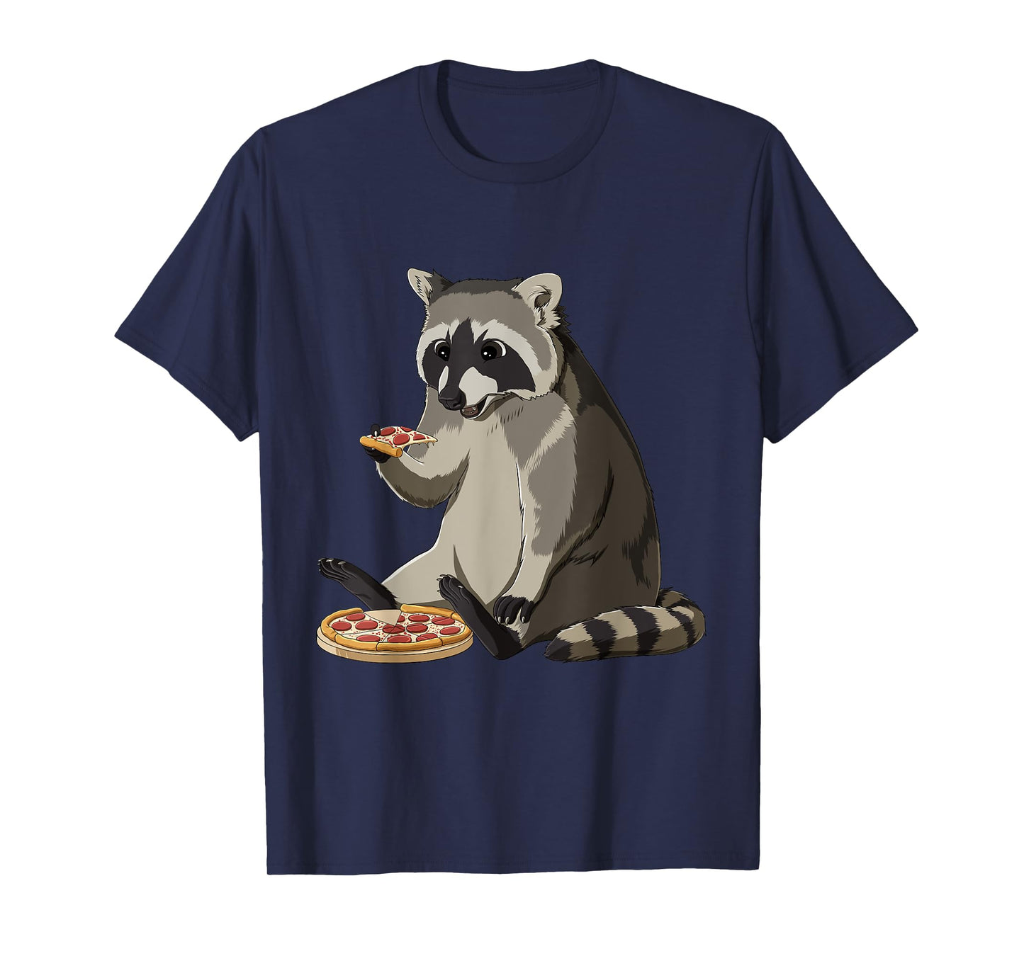 Funny Raccoon Eats Pizza T-Shirt