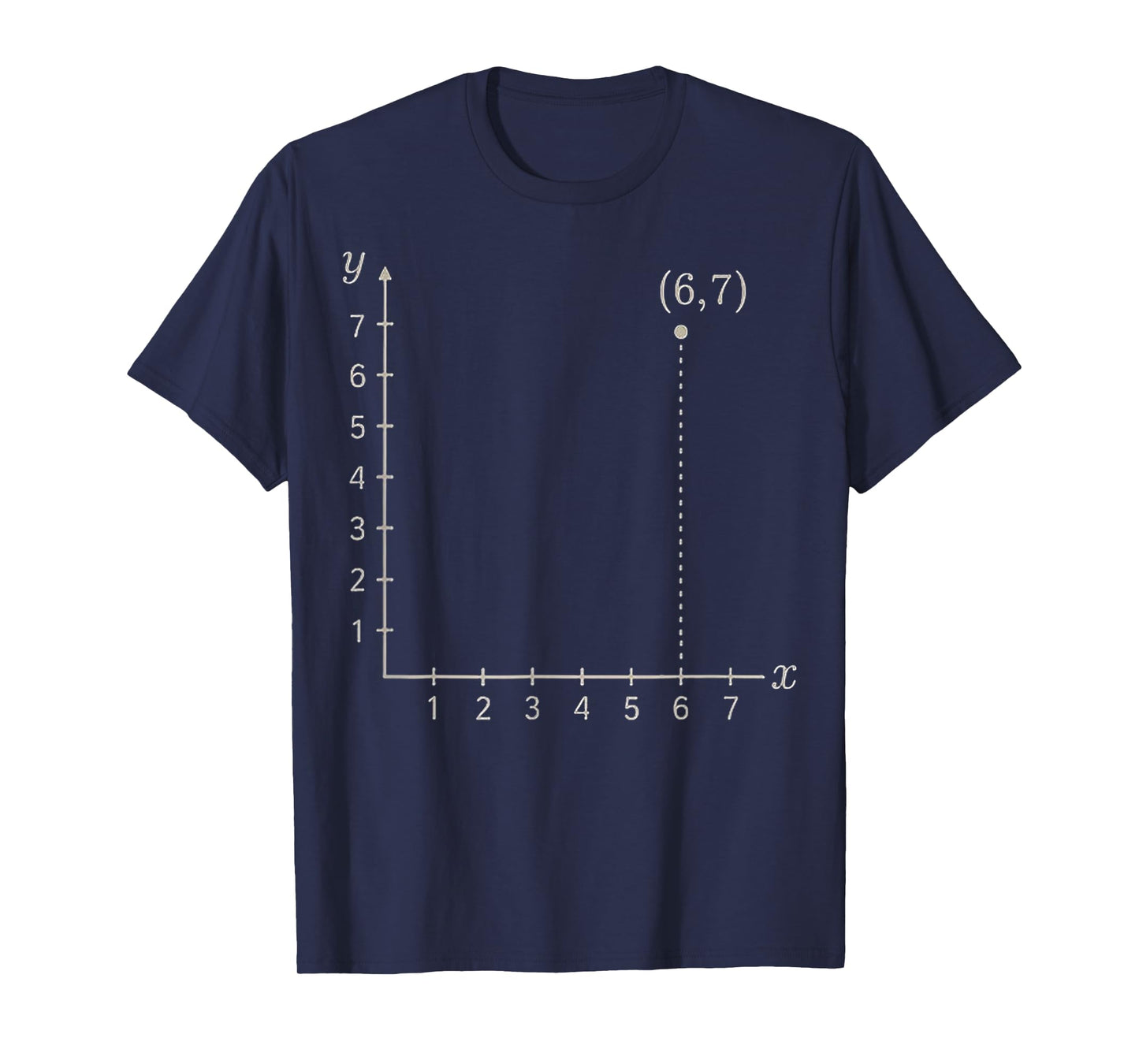 Coordinate (6,7) Funny Math Teacher 67 Cartesian Grid Point T-Shirt