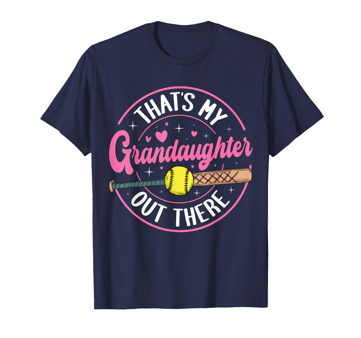 Proud Softball Grandma Cute Granddaughter Support Design T-Shirt