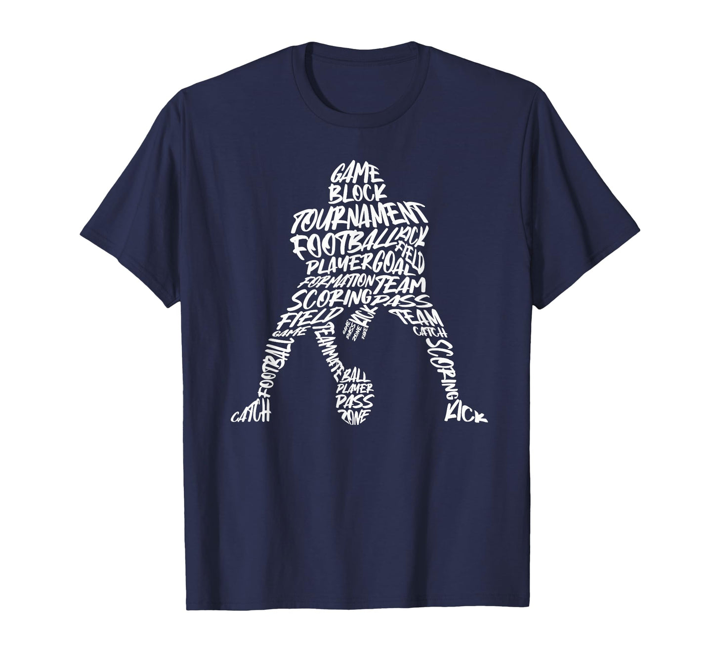 American Football Player Typography Men Boys Football T-Shirt