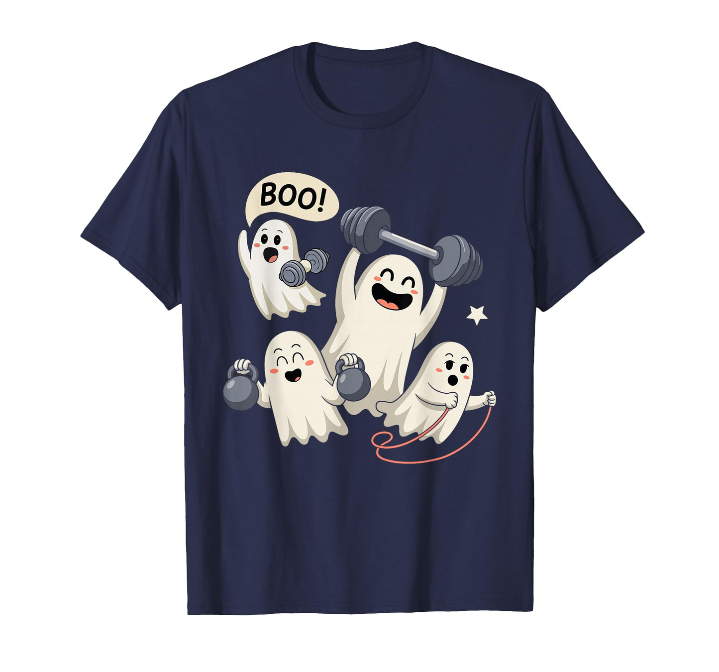 Ghost Gym Halloween Workout Fitness Weightlifting T-Shirt