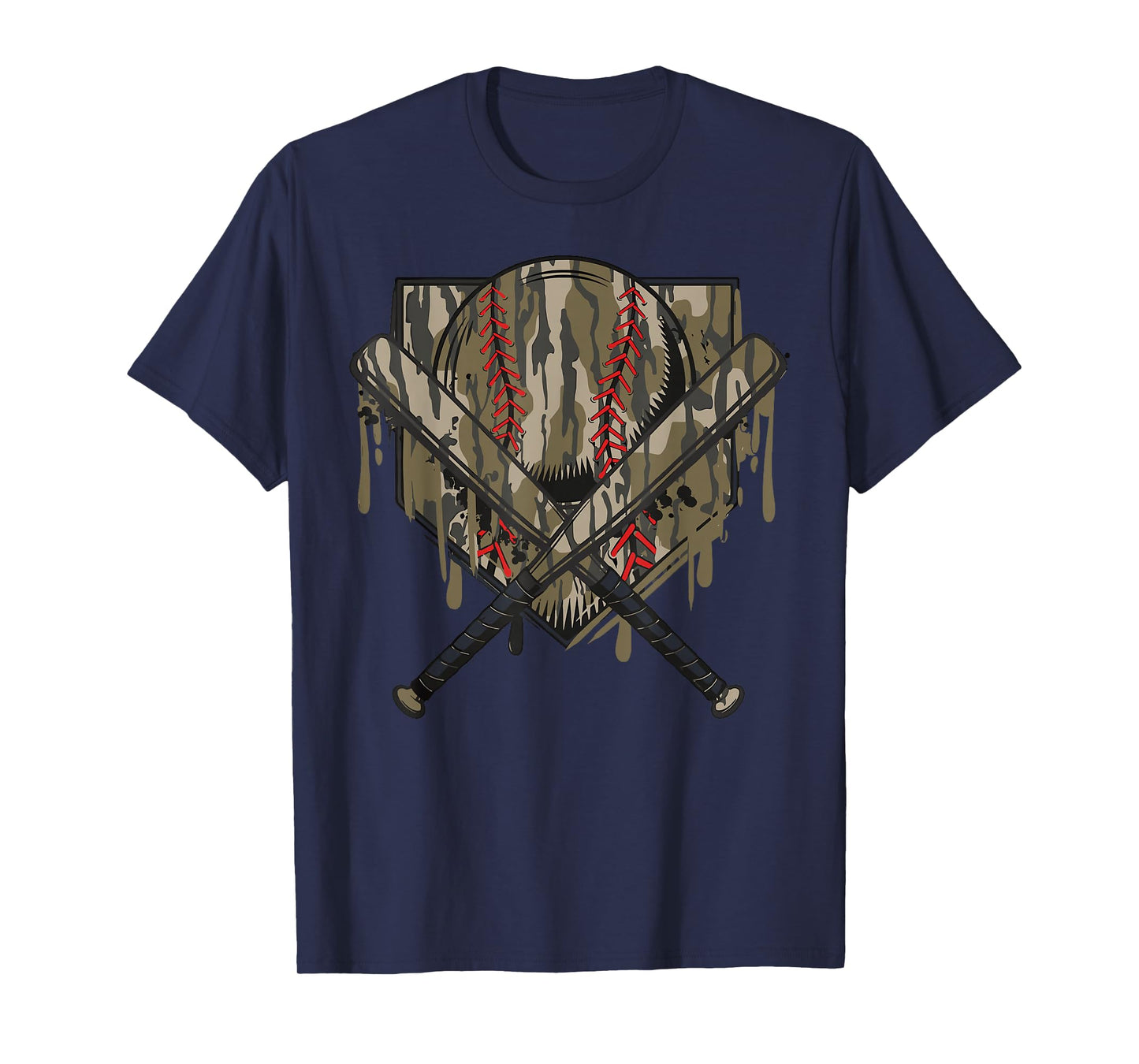 Baseball Drip for Boys Ice Cream Drip Old Camo Baseball Boys T-Shirt