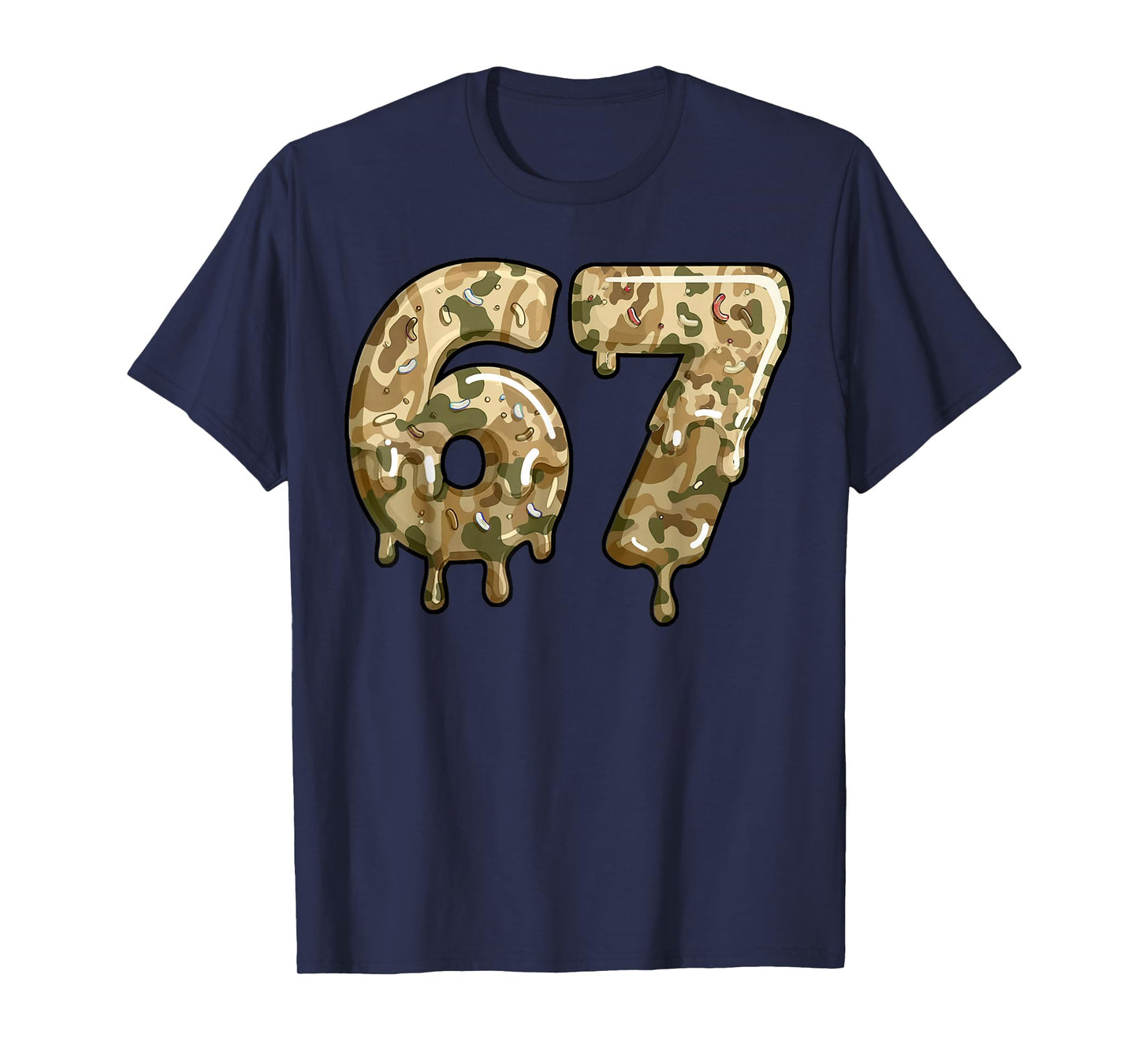 Funny 67 Camo Drip Meme Six Seven Alpha Slang T-Shirt