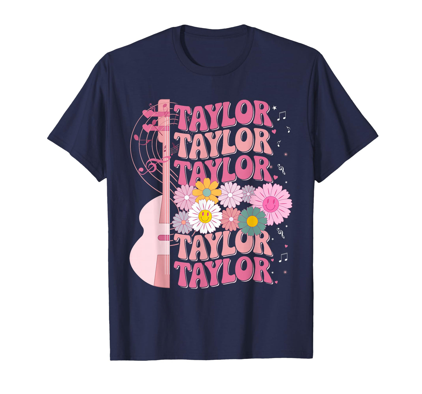 Girl Retro Taylor First Name Personalized Groovy 80's T-Shirt