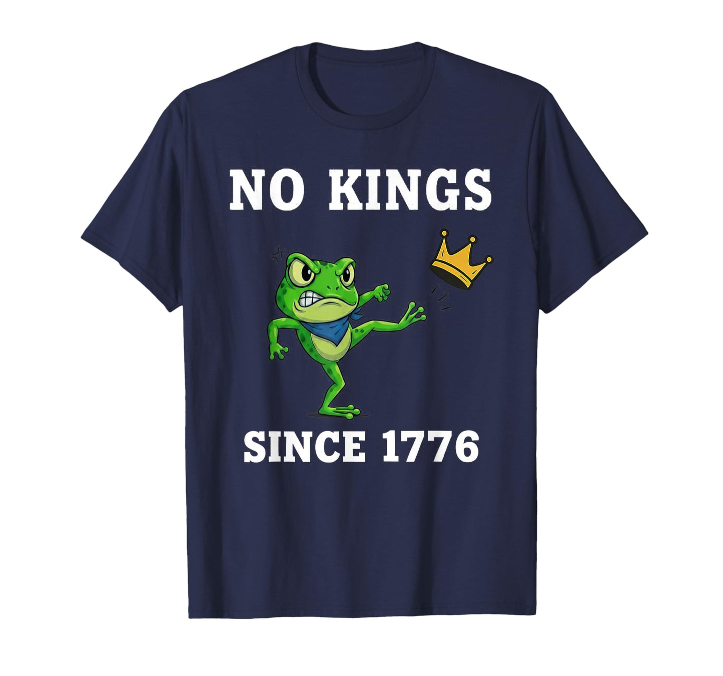 No Kings Since 1776 Portland Frog Kicking Crown T-Shirt