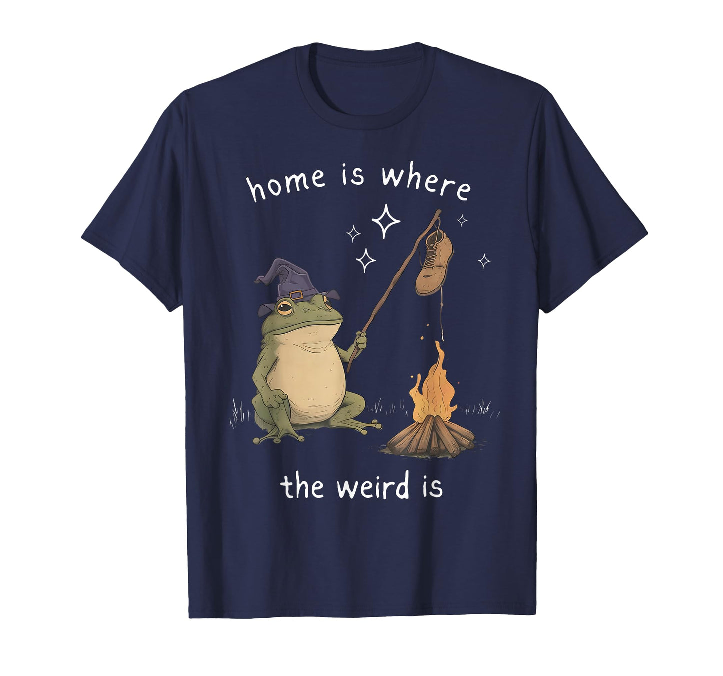 Whimsical Frog Wizard Where The Weird is Meme Frog T-Shirt