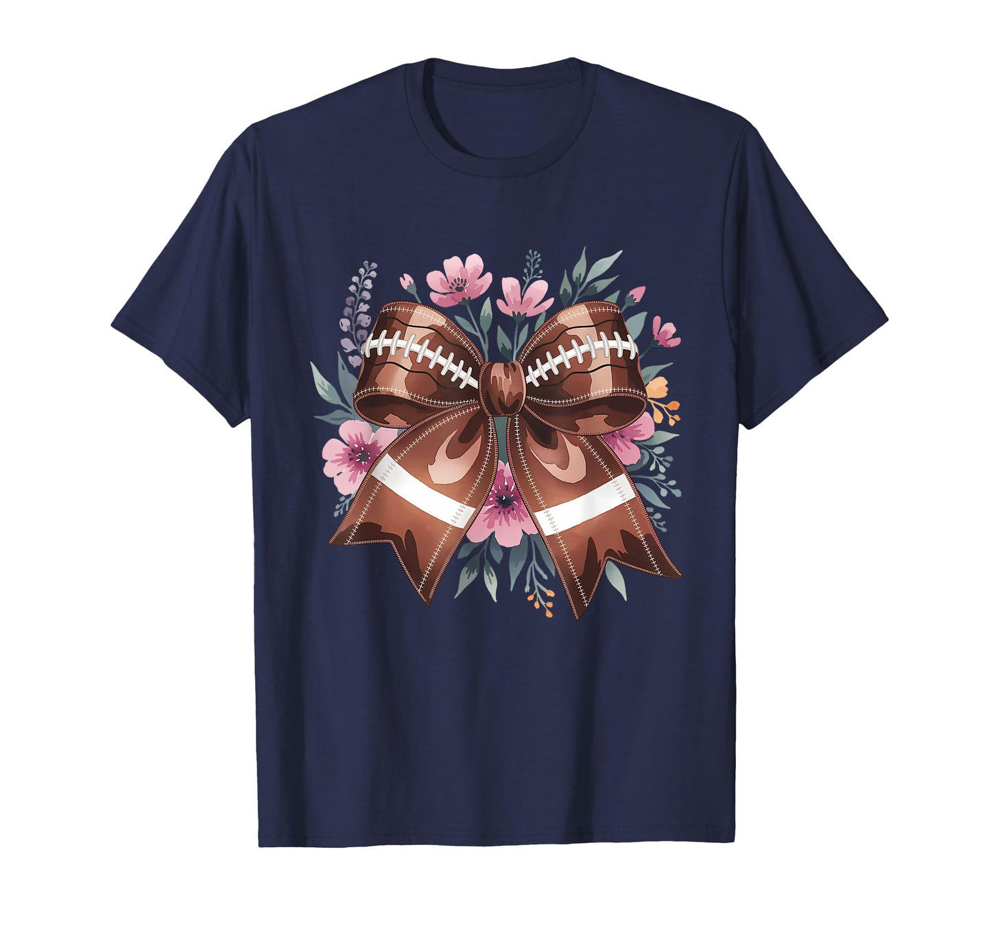 American Football Coquette Bow Cute Football Mom T-Shirt