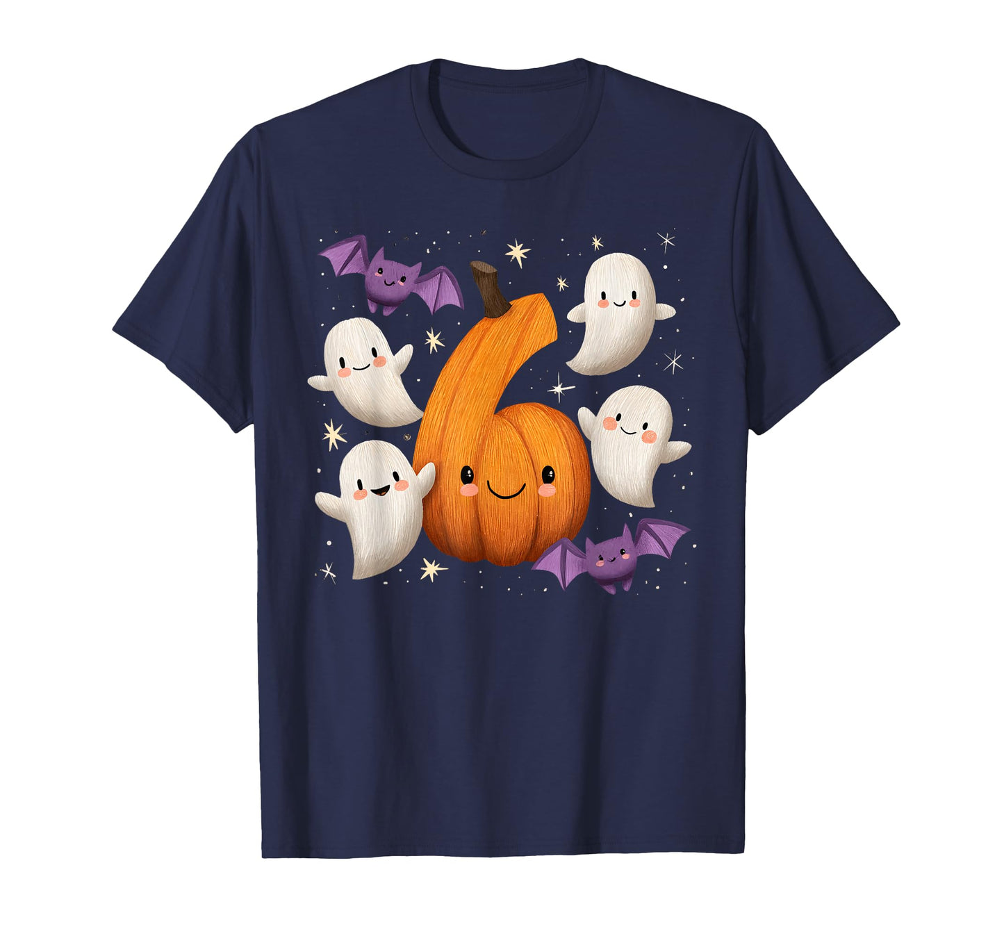Six Seven Ghost Pumpkin Halloween Gen Z Alpha Meme Matching T-Shirt
