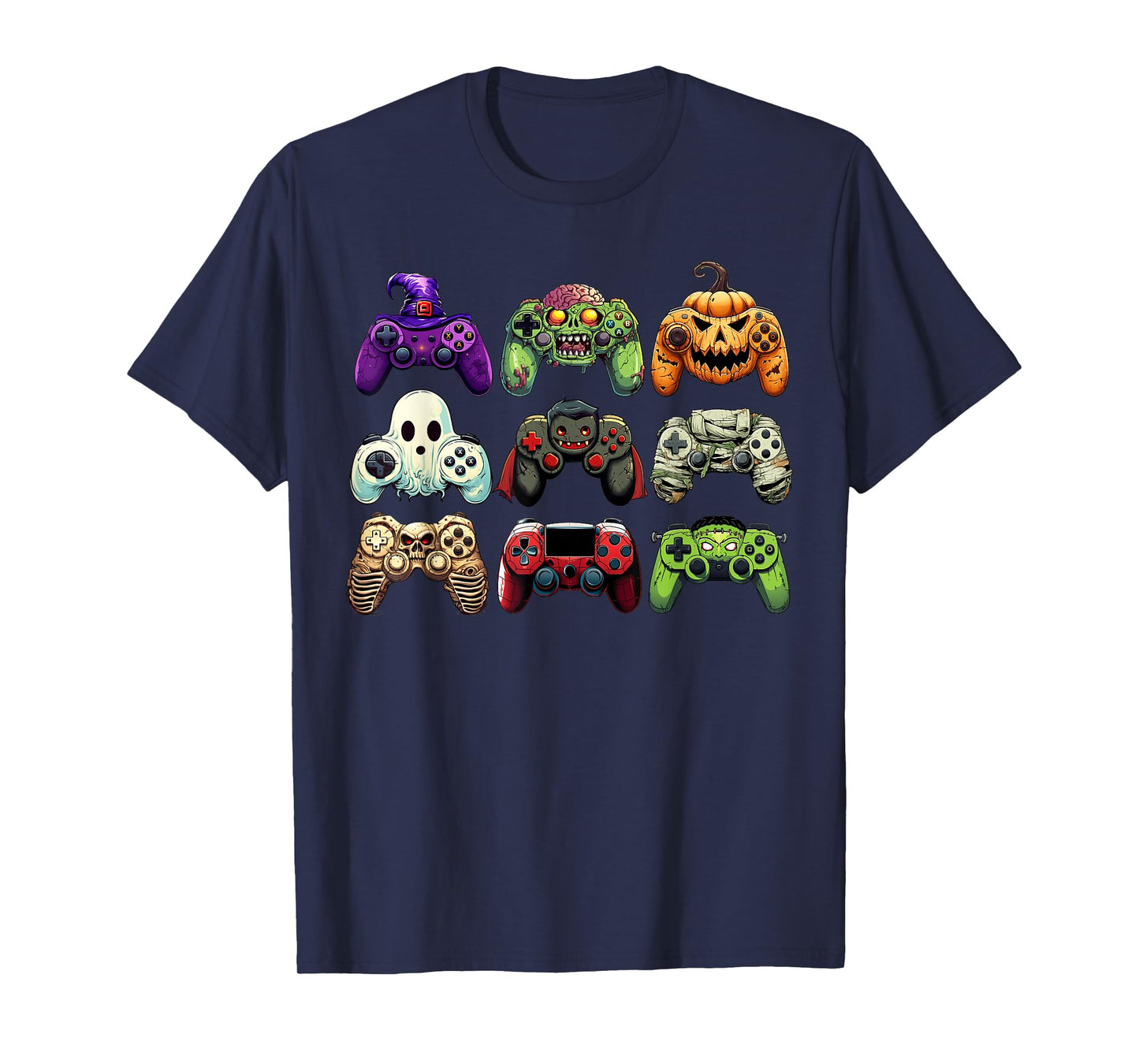 Halloween Skeleton Zombie Gaming Controllers Mummy Boys Kids T-Shirt