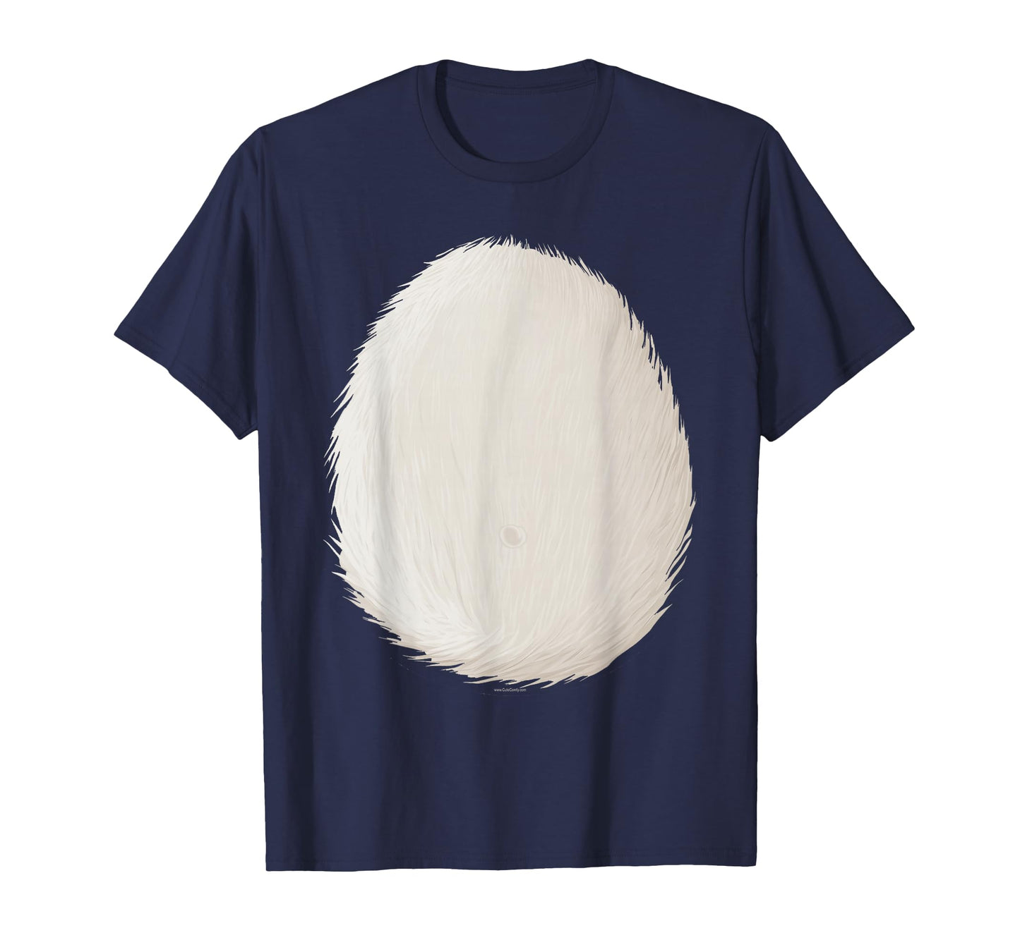 White Fur Belly DIY Halloween Costume Furry Tummy Cosplay T-Shirt