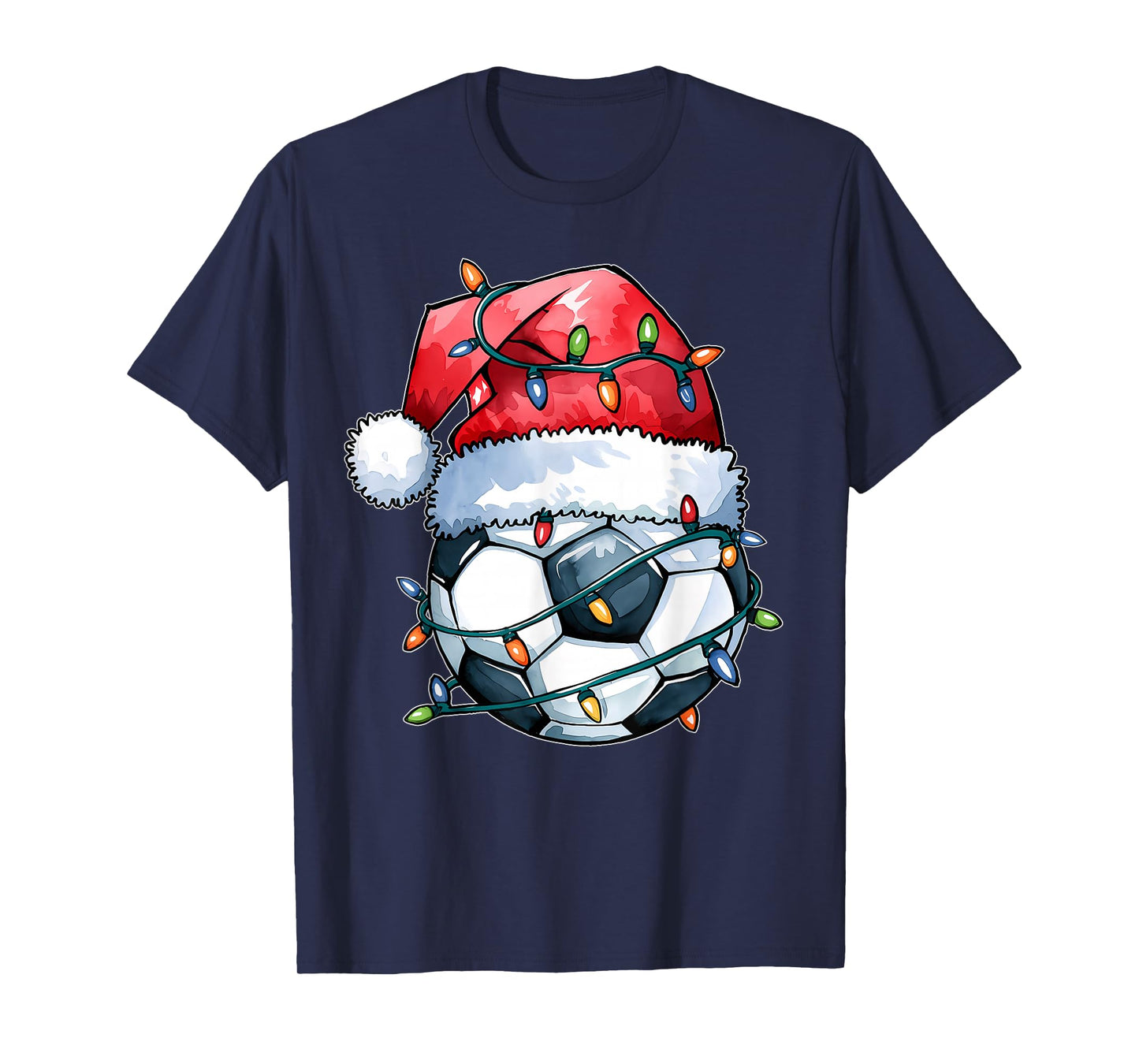 Santa Sports Design For Men Boys Christmas Soccer Player T-Shirt