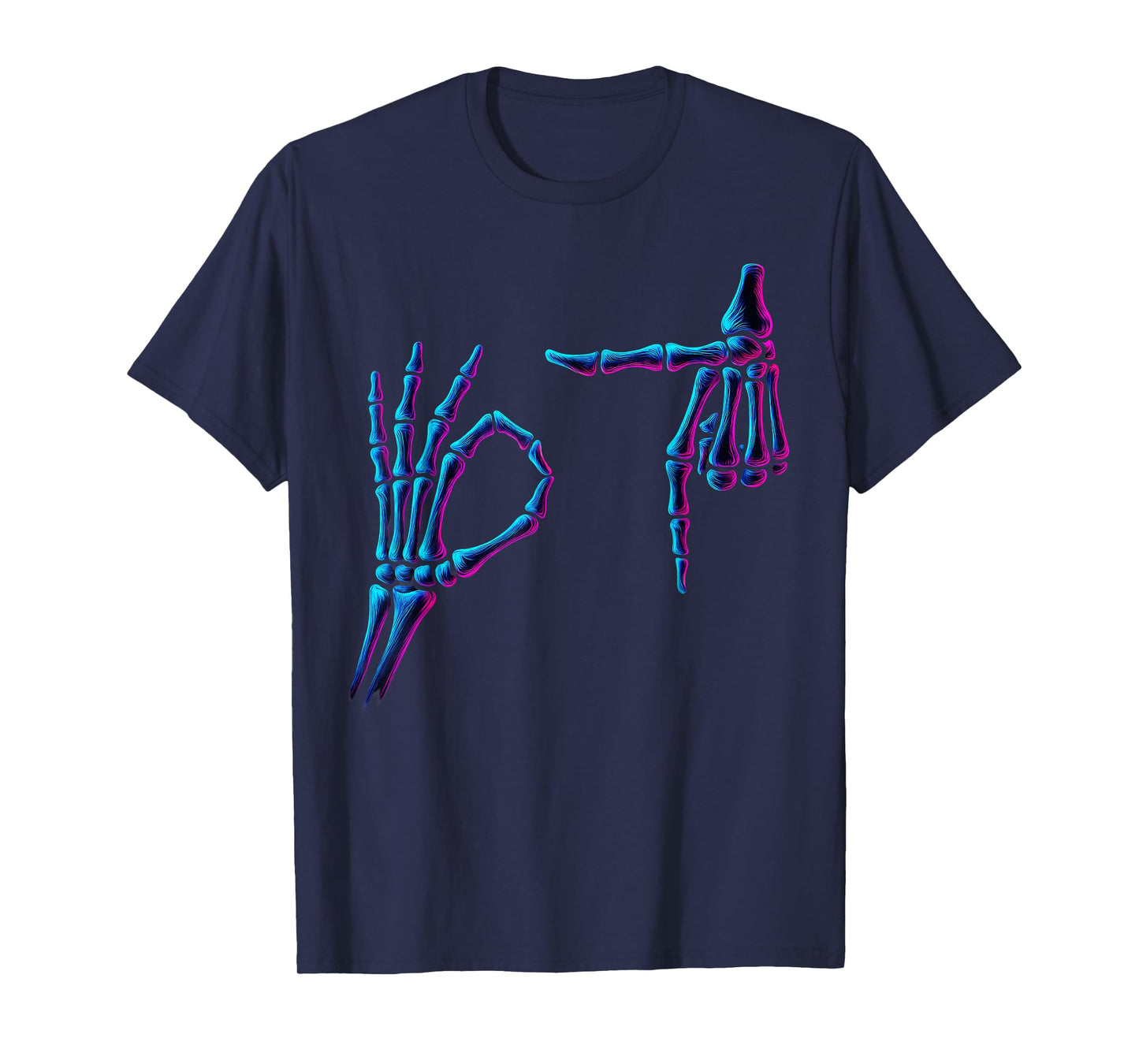 67 Meme Skeleton Hand 6 7 Halloween Six Seven Funny Humor T-Shirt