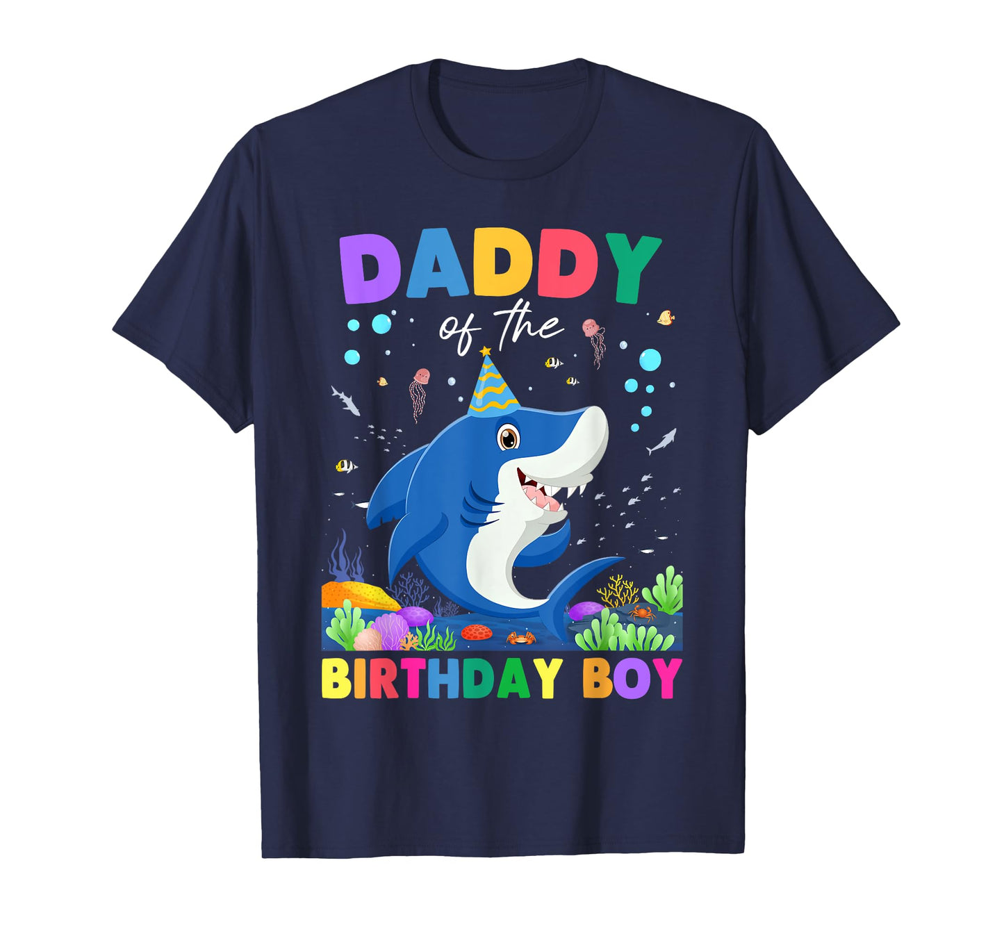 Daddy of The Birthday Boy Funny Shark Birthday Family T-Shirt